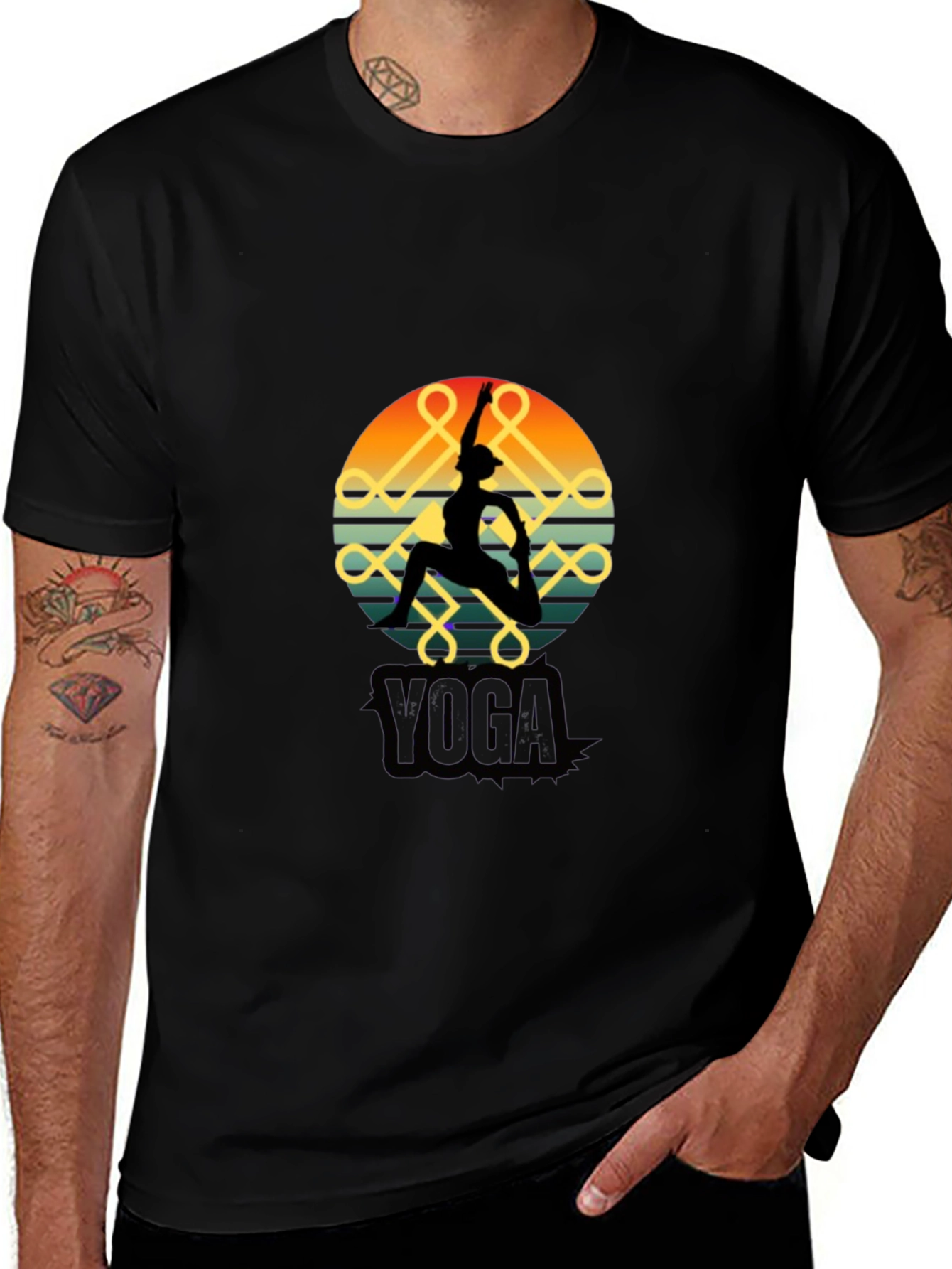 Yoga Silhouette Black T-Shirt
