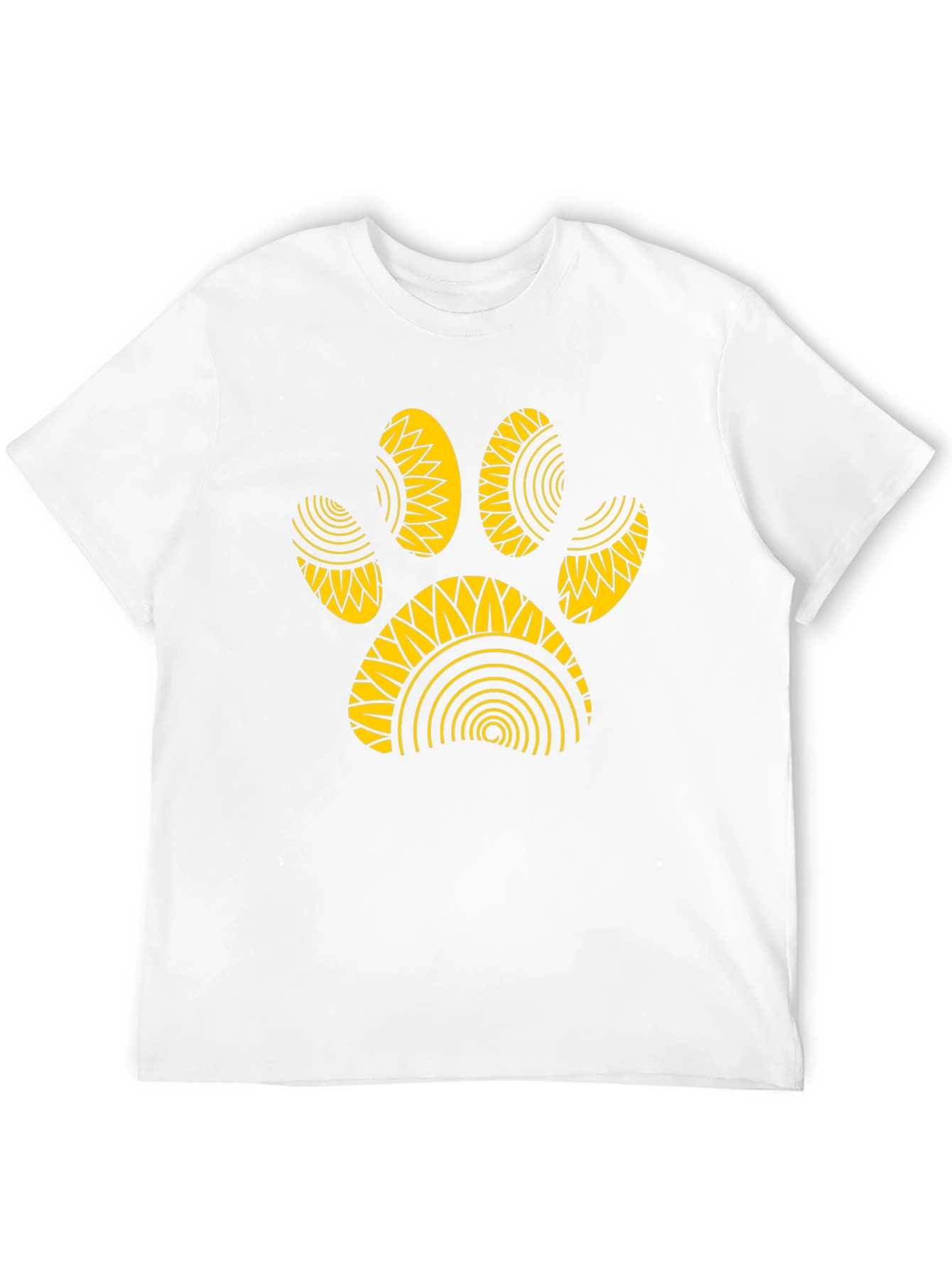 Black T-Shirt with Gold Paw Print