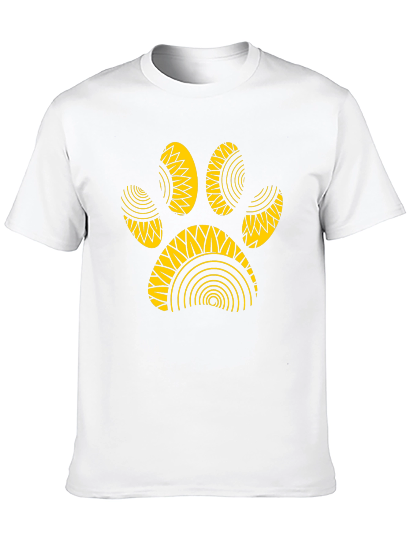 Black T-Shirt with Gold Paw Print