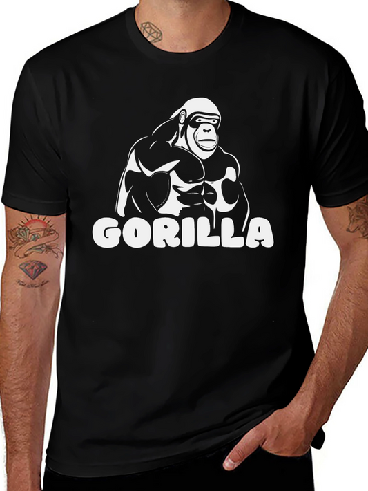 Gorilla Graphic Tee - Black Cotton T-Shirt