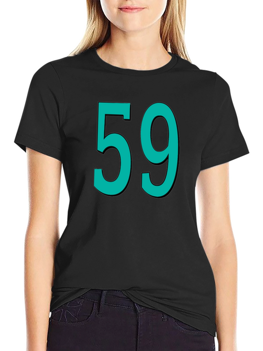 Number 59 Graphic Tee - Black Cotton Casual