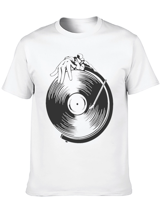 Vinyl Record DJ Graphic Tee - Black