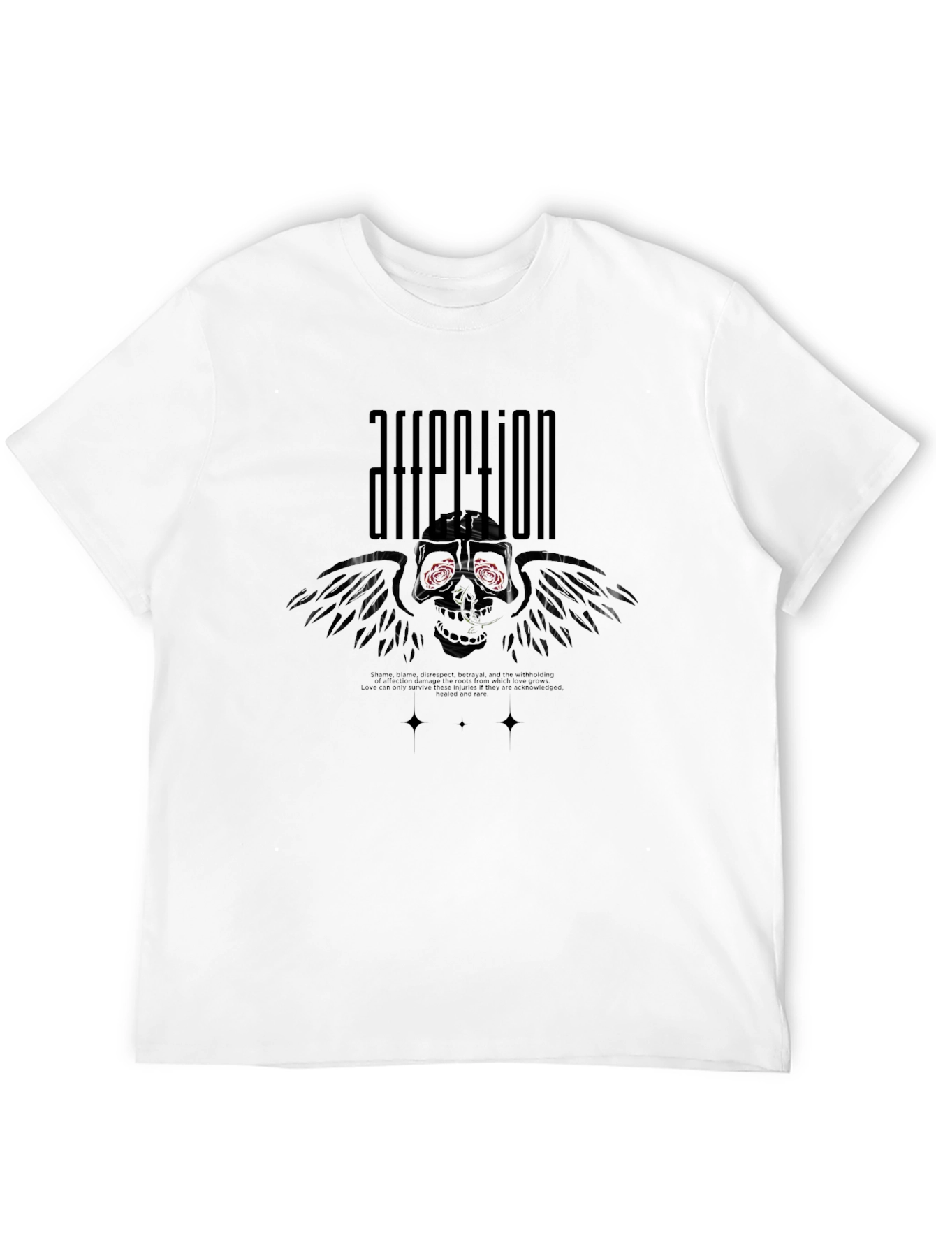 Affection Skull Winged Graphic T-Shirt