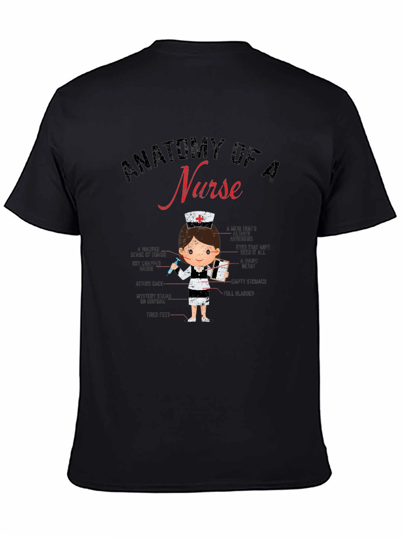 Anatomy of a Nurse Graphic T-Shirt