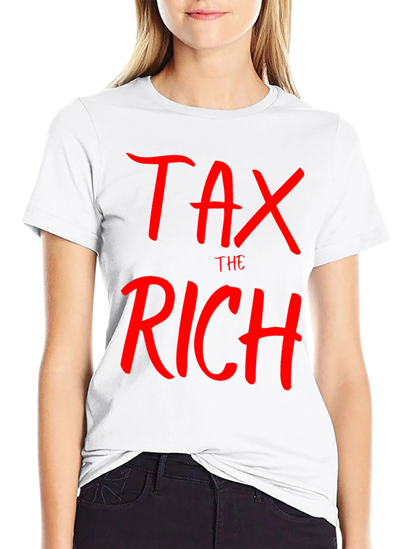 Tax the Rich Slogan Black T-Shirt