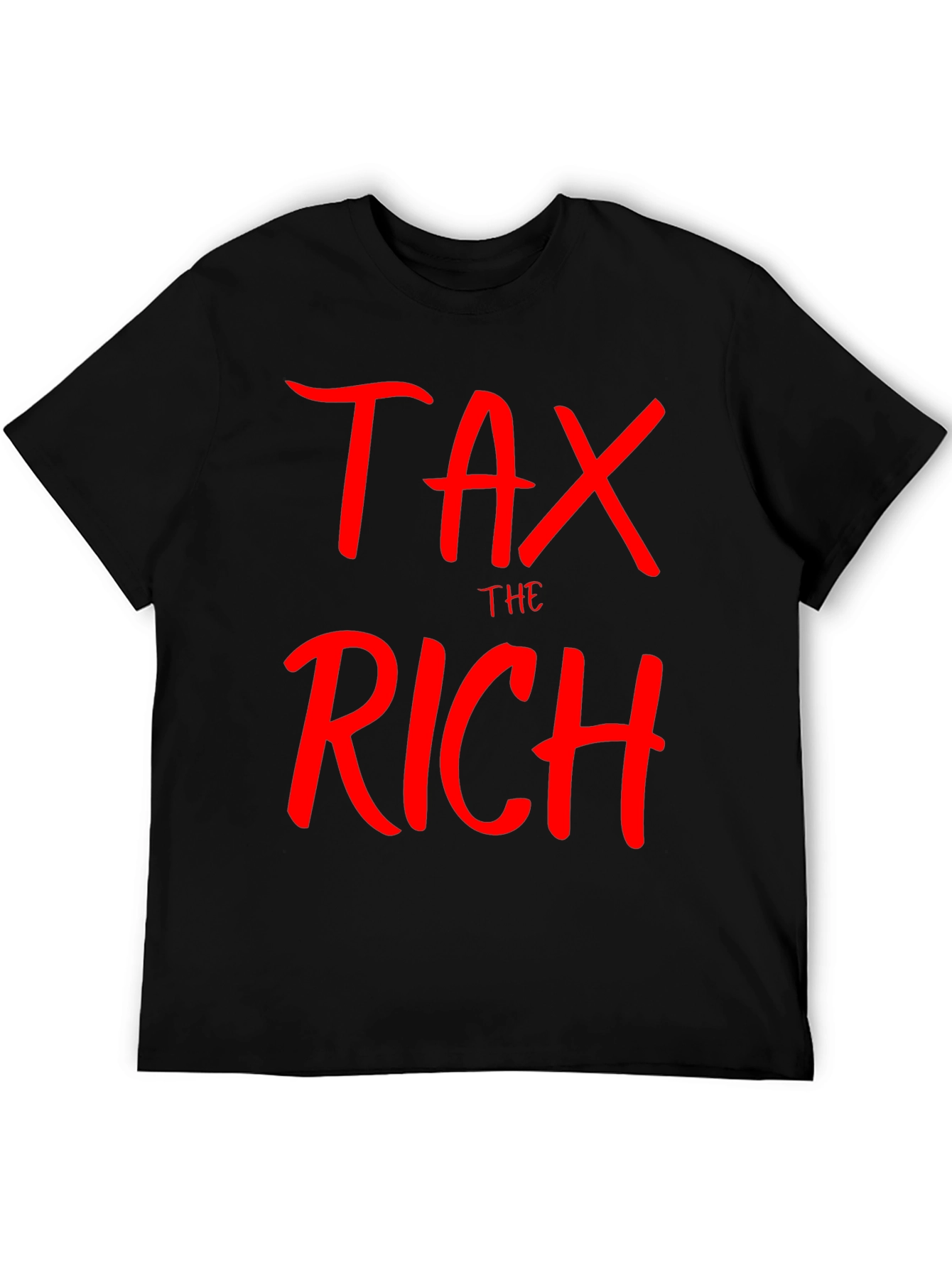 Tax the Rich Slogan Black T-Shirt