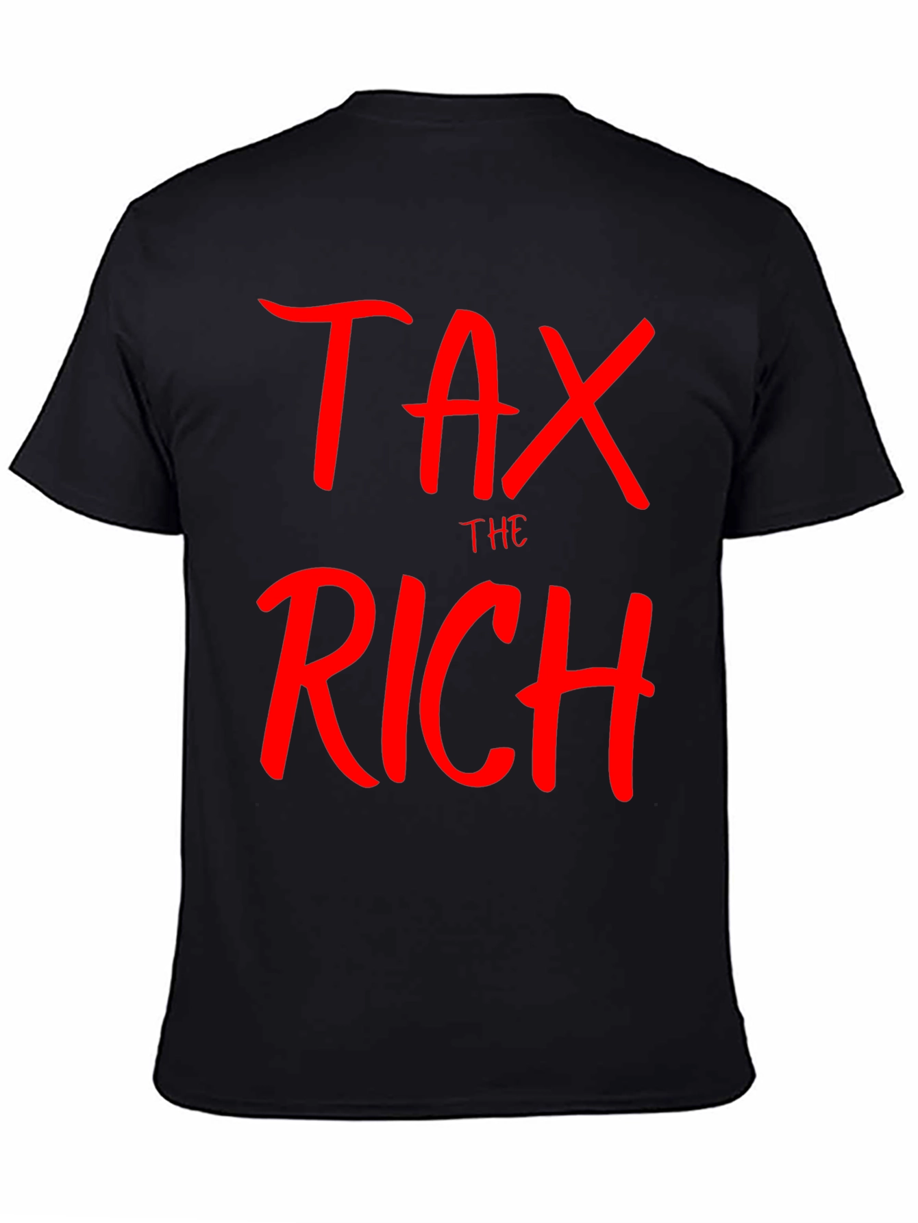 Tax the Rich Slogan Black T-Shirt