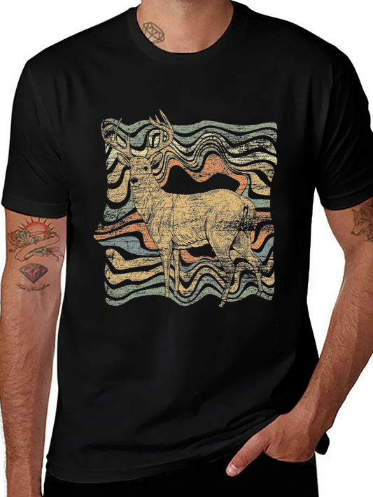 Vintage Deer Graphic Tee - Stylish Comfort