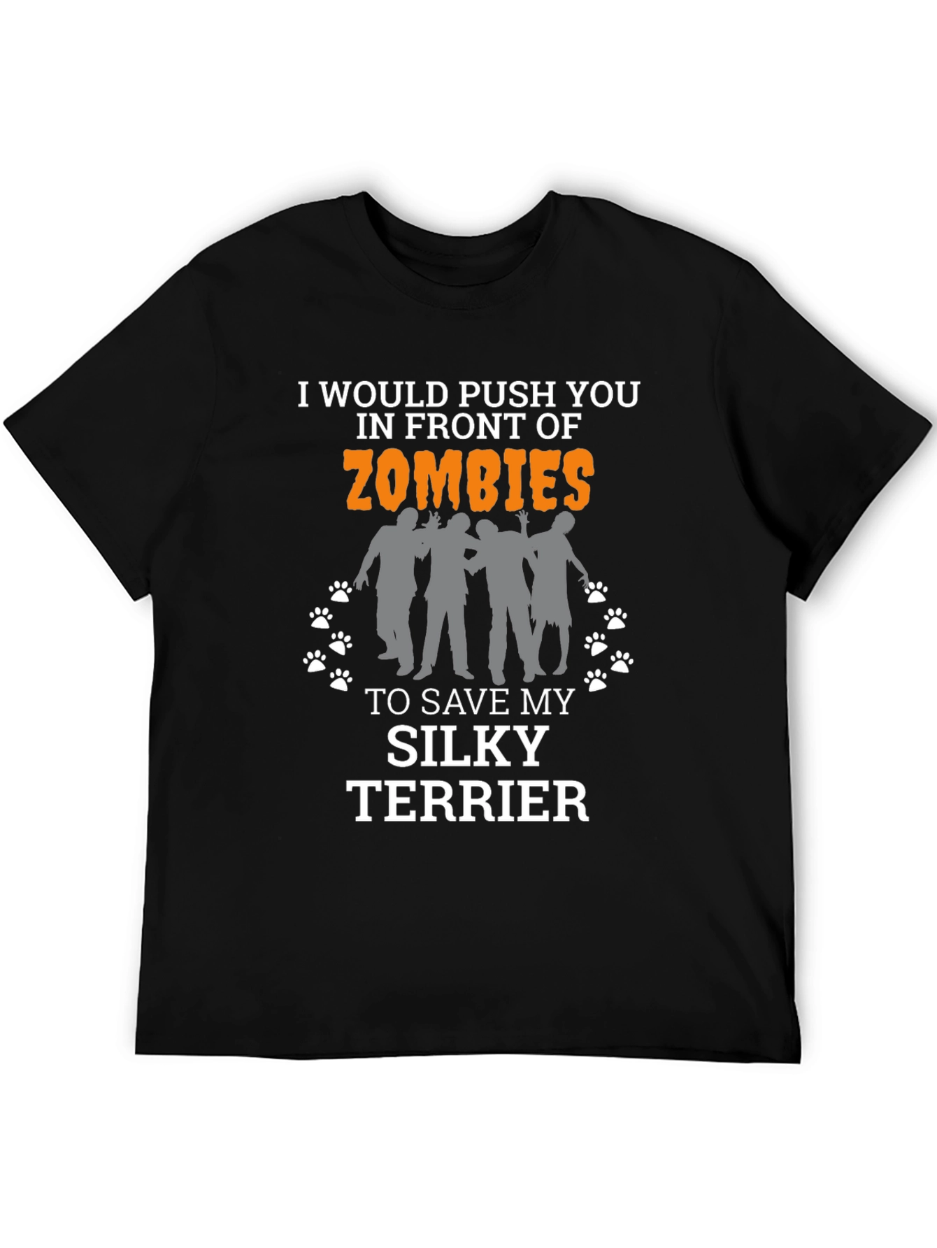 Zombie Silky Terrier T-Shirt - Funny Novelty Tee