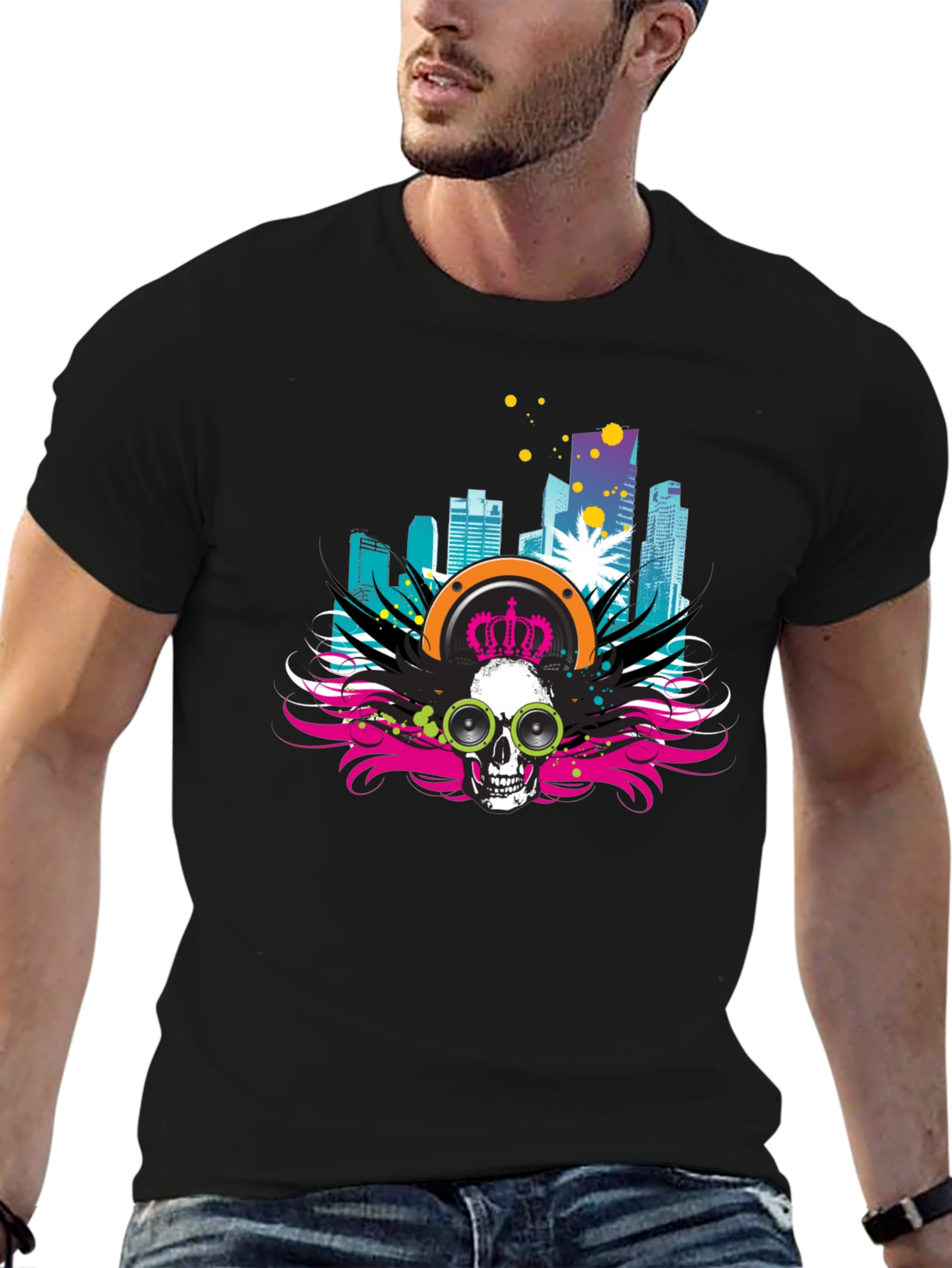 Skull City Black T-Shirt
