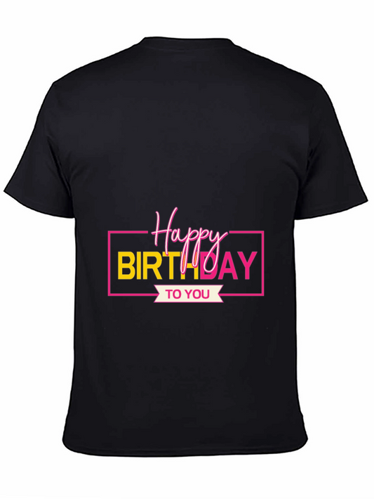 Happy Birthday Graphic Tee - Black