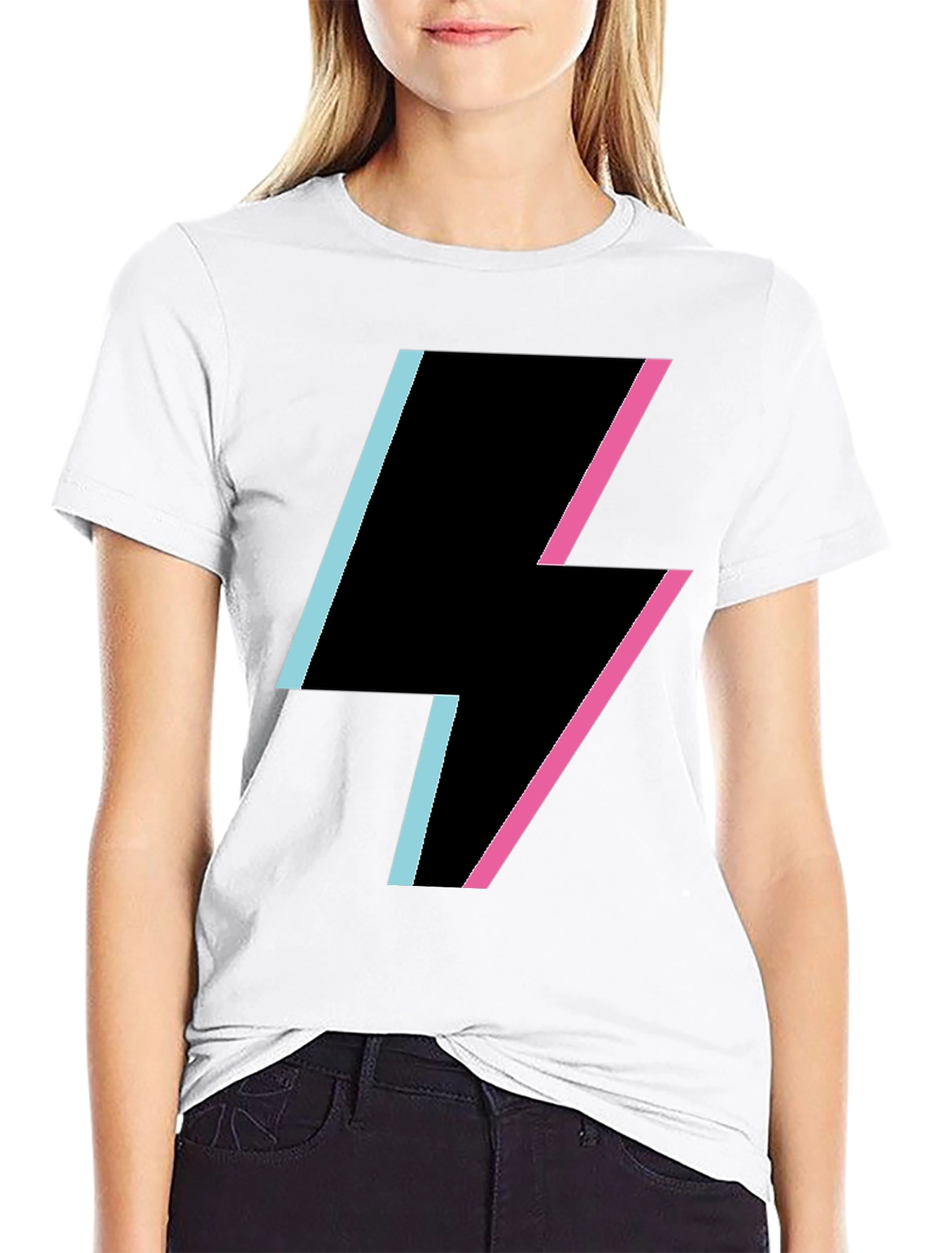 Black Lightning Bolt Graphic Tee - Stylish & Trendy