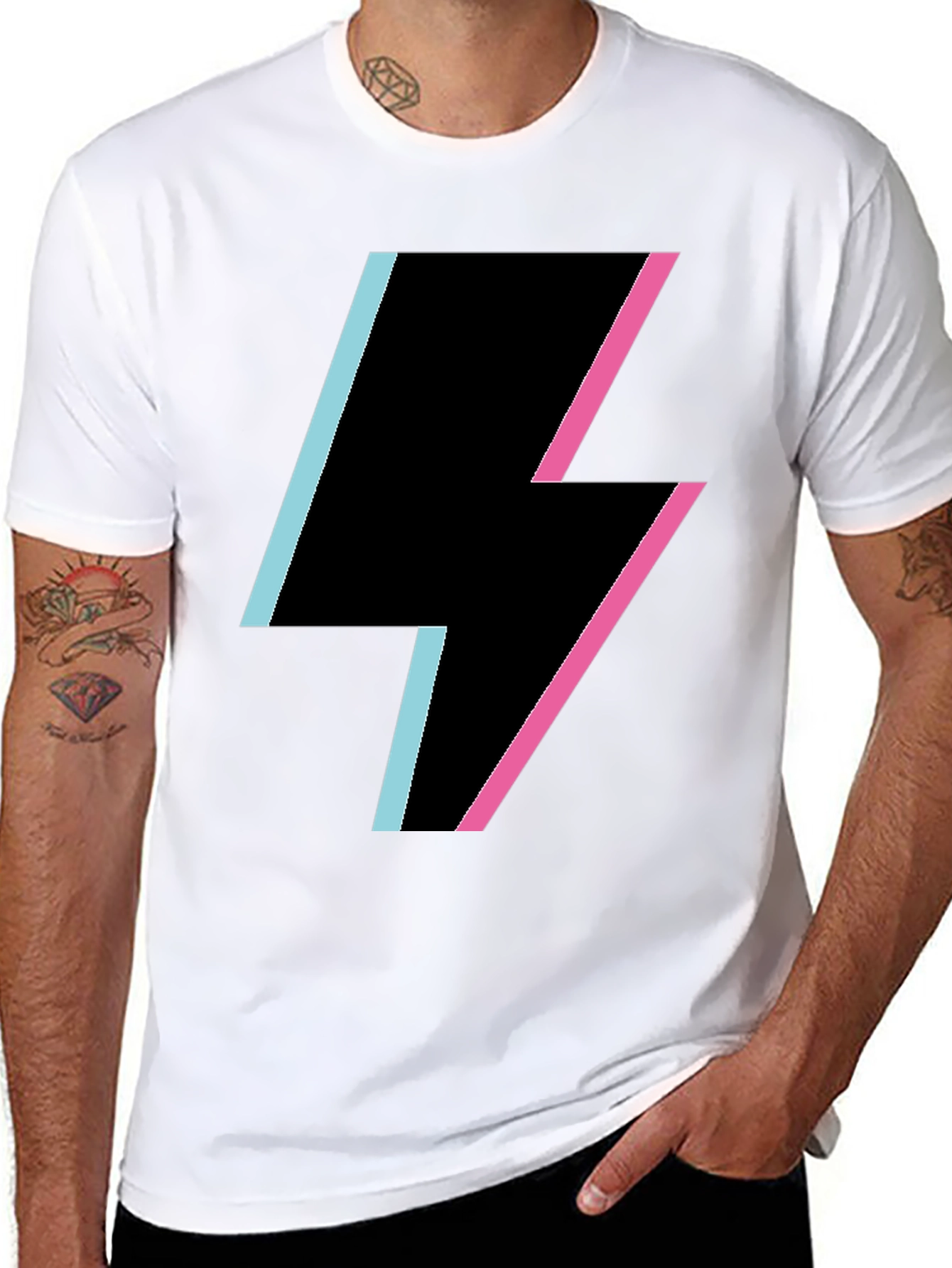 Black Lightning Bolt Graphic Tee - Stylish & Trendy