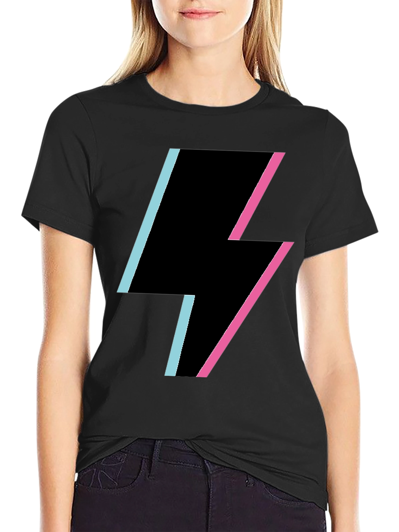 Black Lightning Bolt Graphic Tee - Stylish & Trendy