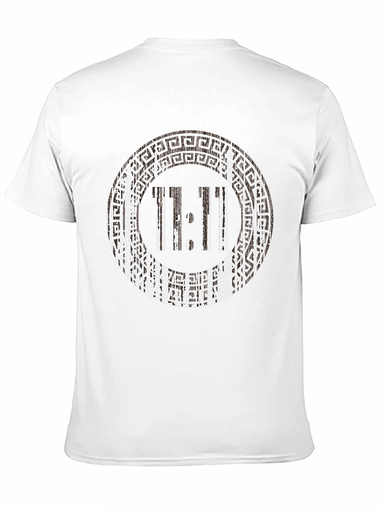 11:11 Greek Key Circle Black T-Shirt