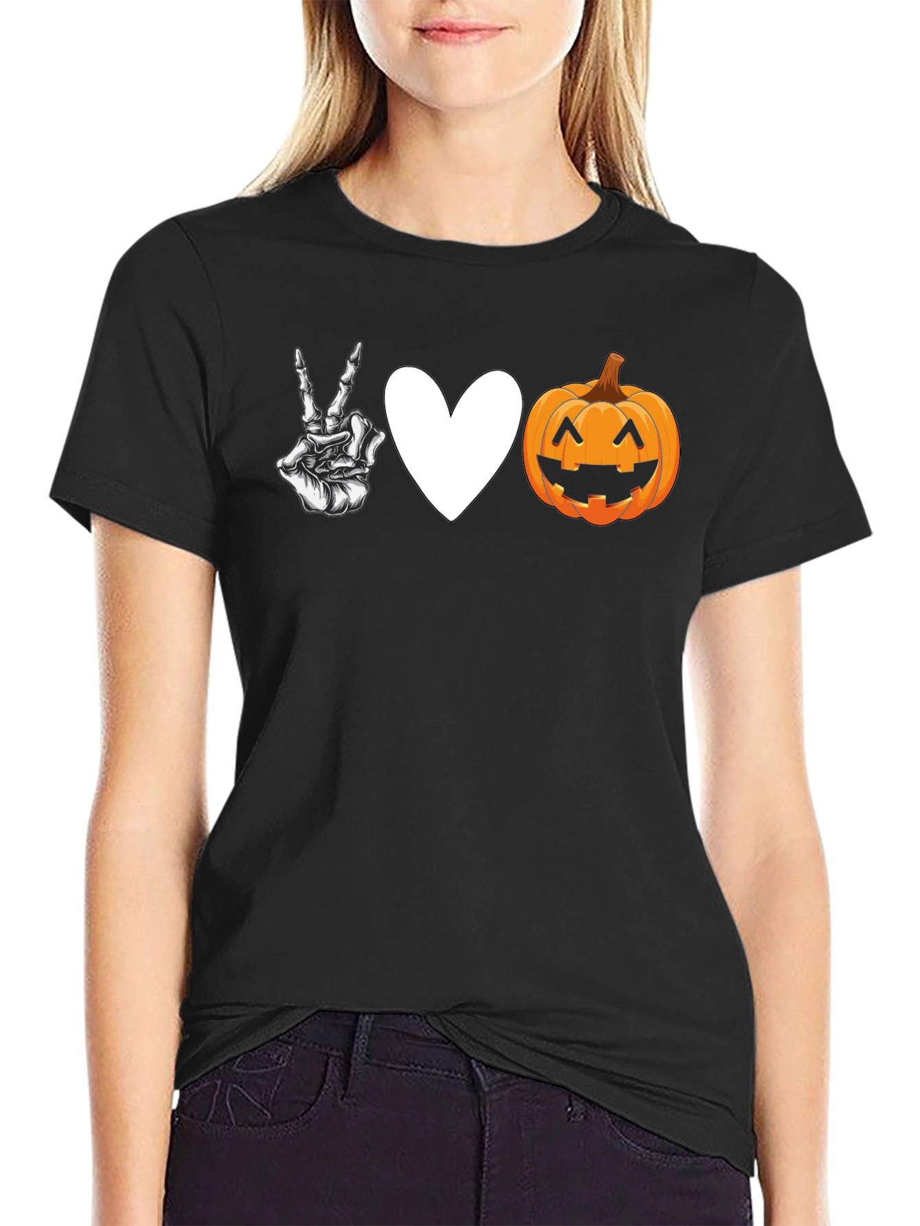 Peace Love Pumpkin Halloween T-Shirt