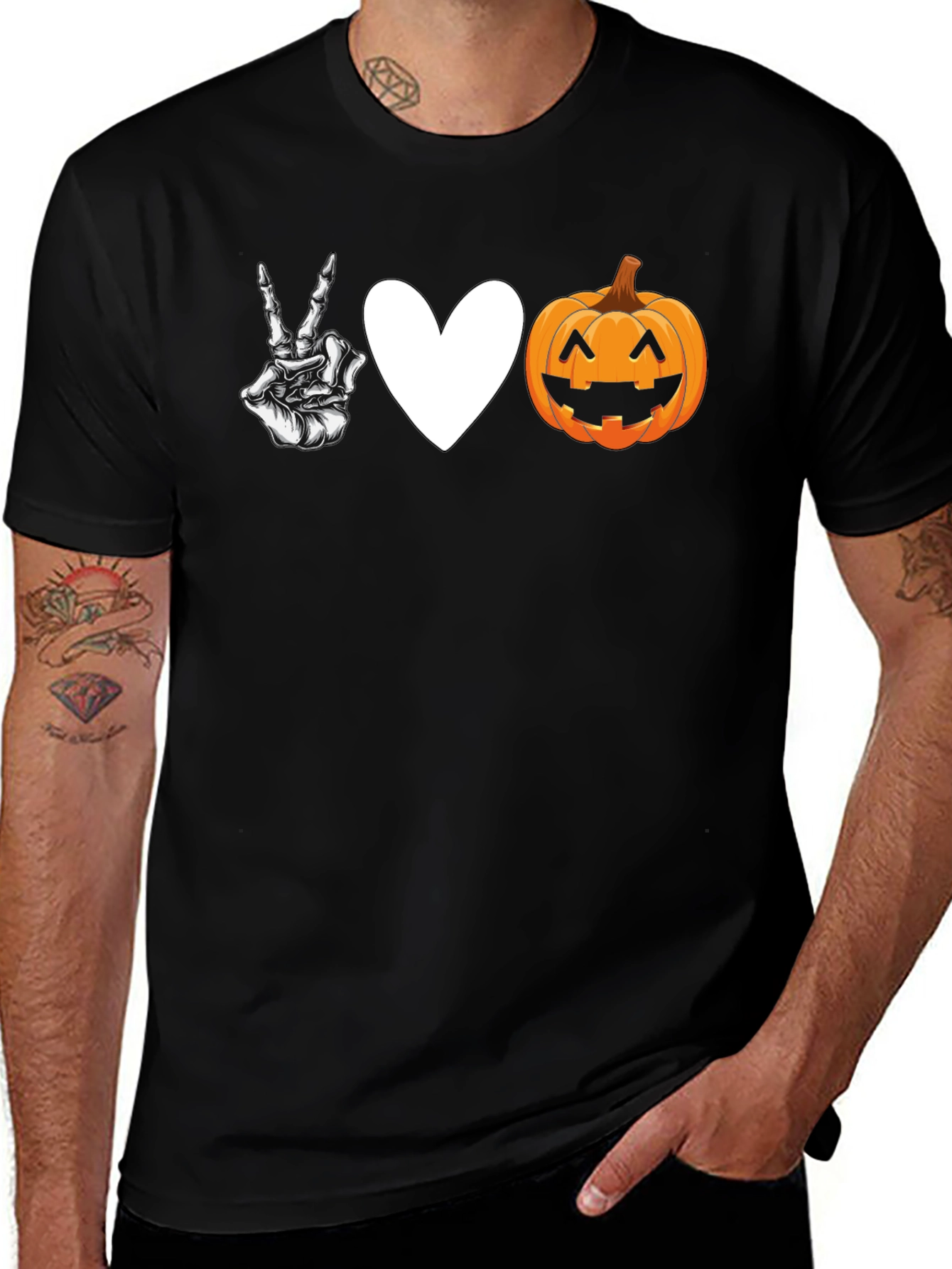 Peace Love Pumpkin Halloween T-Shirt
