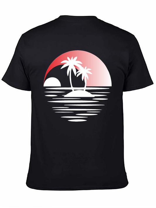 Tropical Island Sunset Graphic Tee