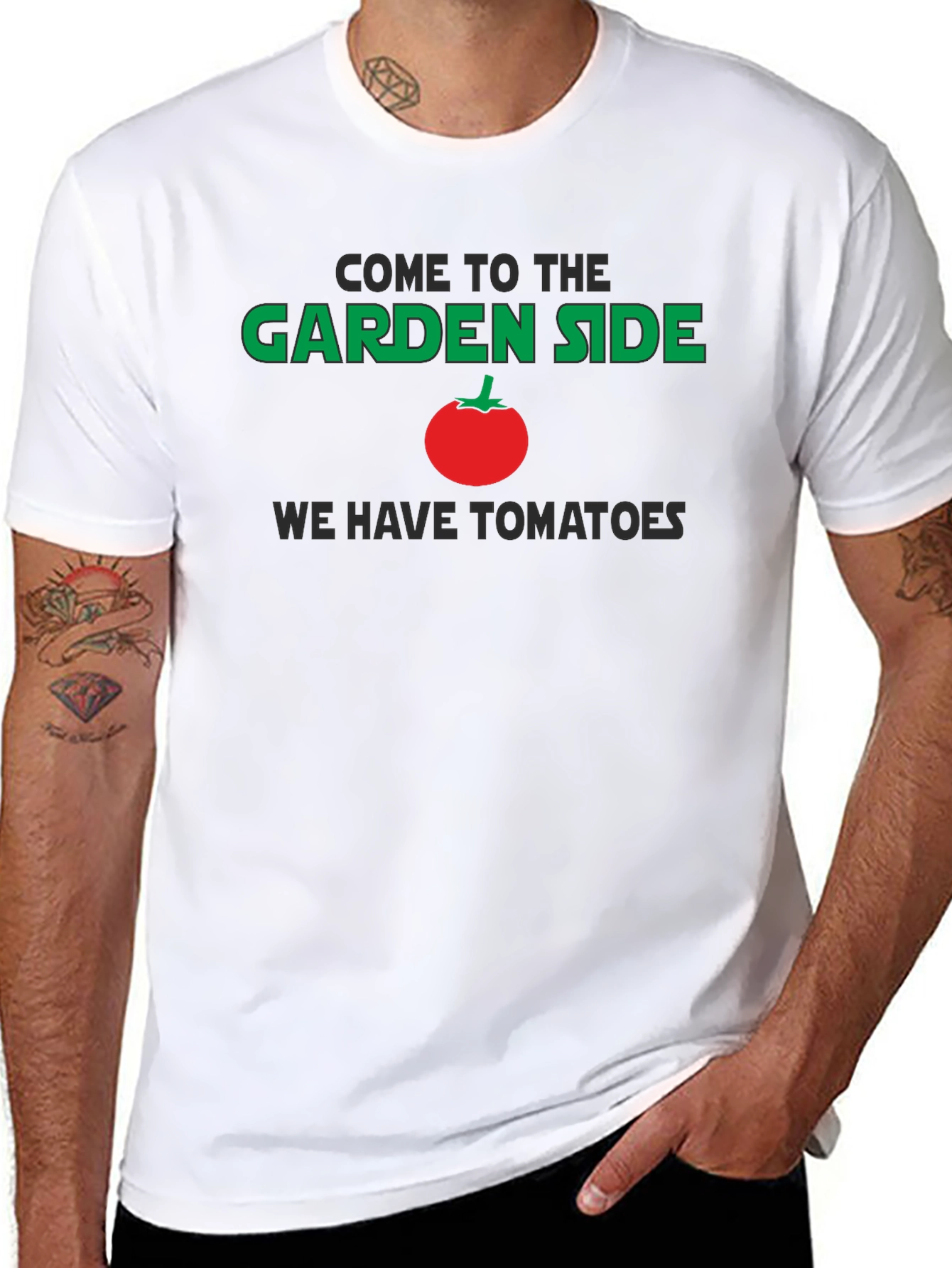 Come to the Garden Side Tomato Graphic T-Shirt