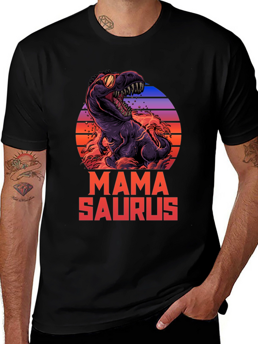 Mama Saurus Dinosaur Graphic T-Shirt