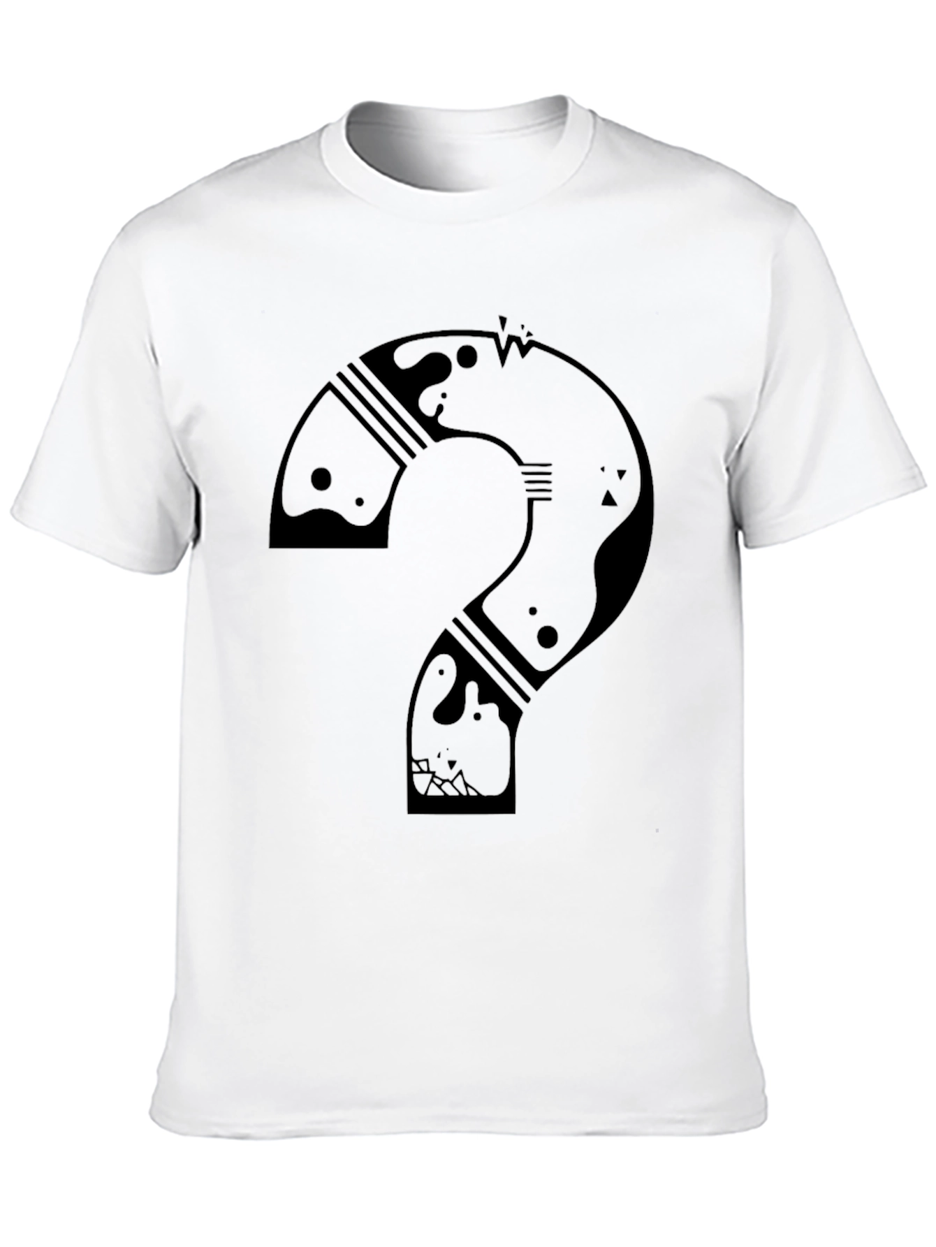 Abstract Question Mark Graphic T-Shirt