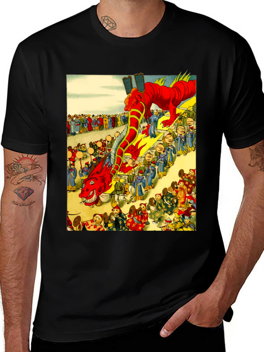 Dragon Parade Graphic Tee - Unique Design