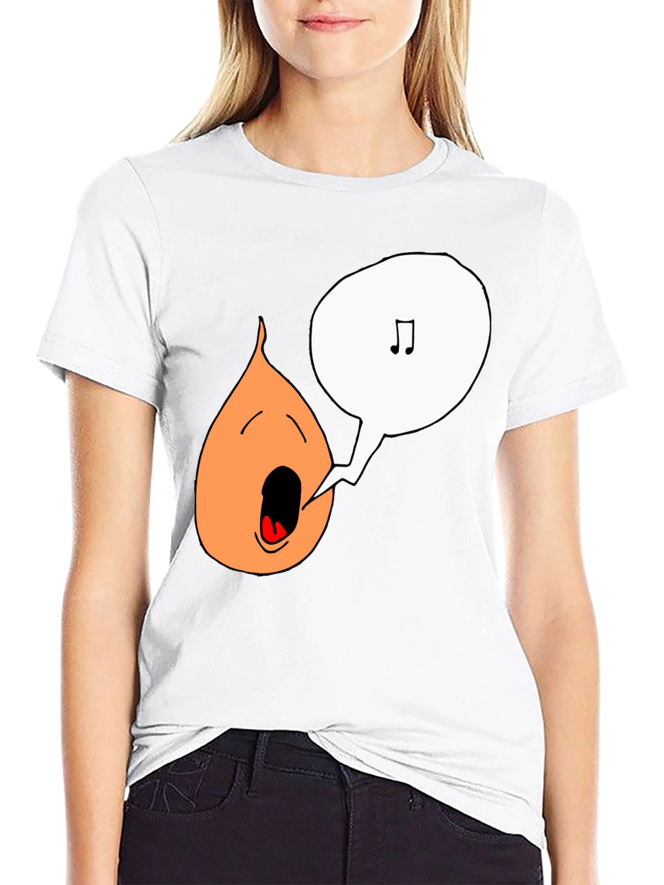Singing Onion Graphic Tee - Black Cotton T-Shirt