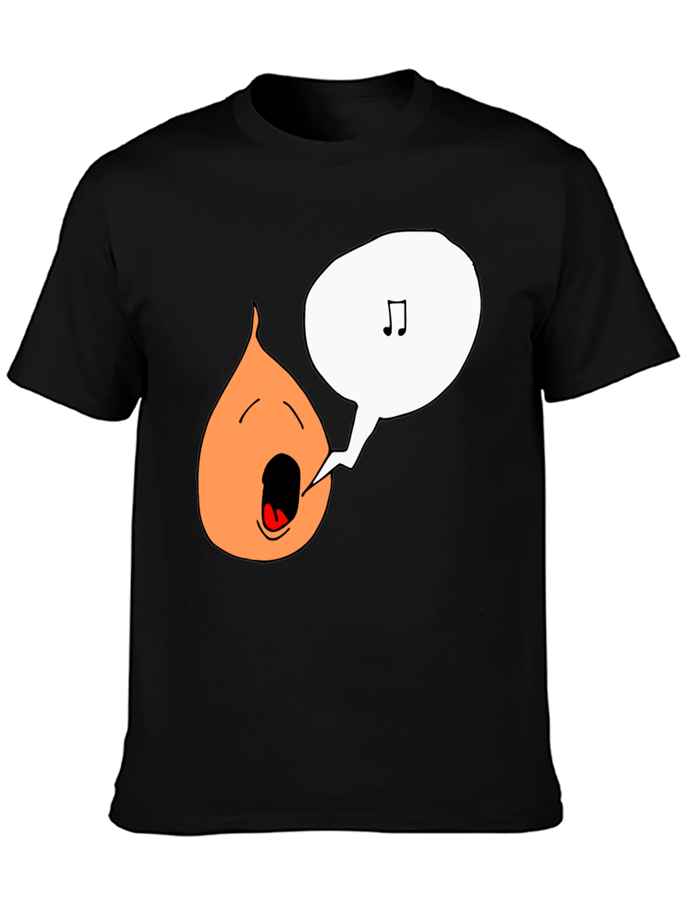 Singing Onion Graphic Tee - Black Cotton T-Shirt