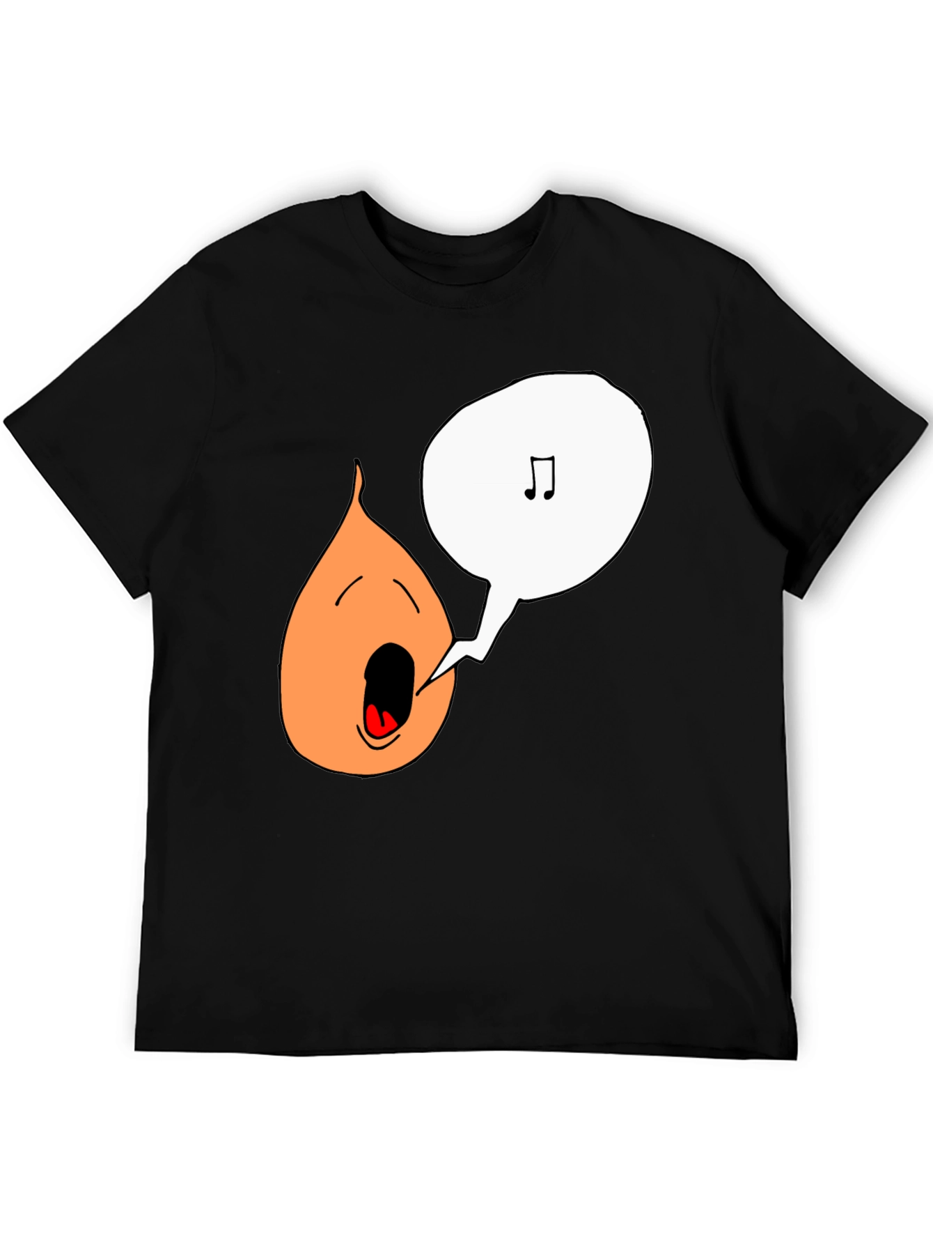 Singing Onion Graphic Tee - Black Cotton T-Shirt