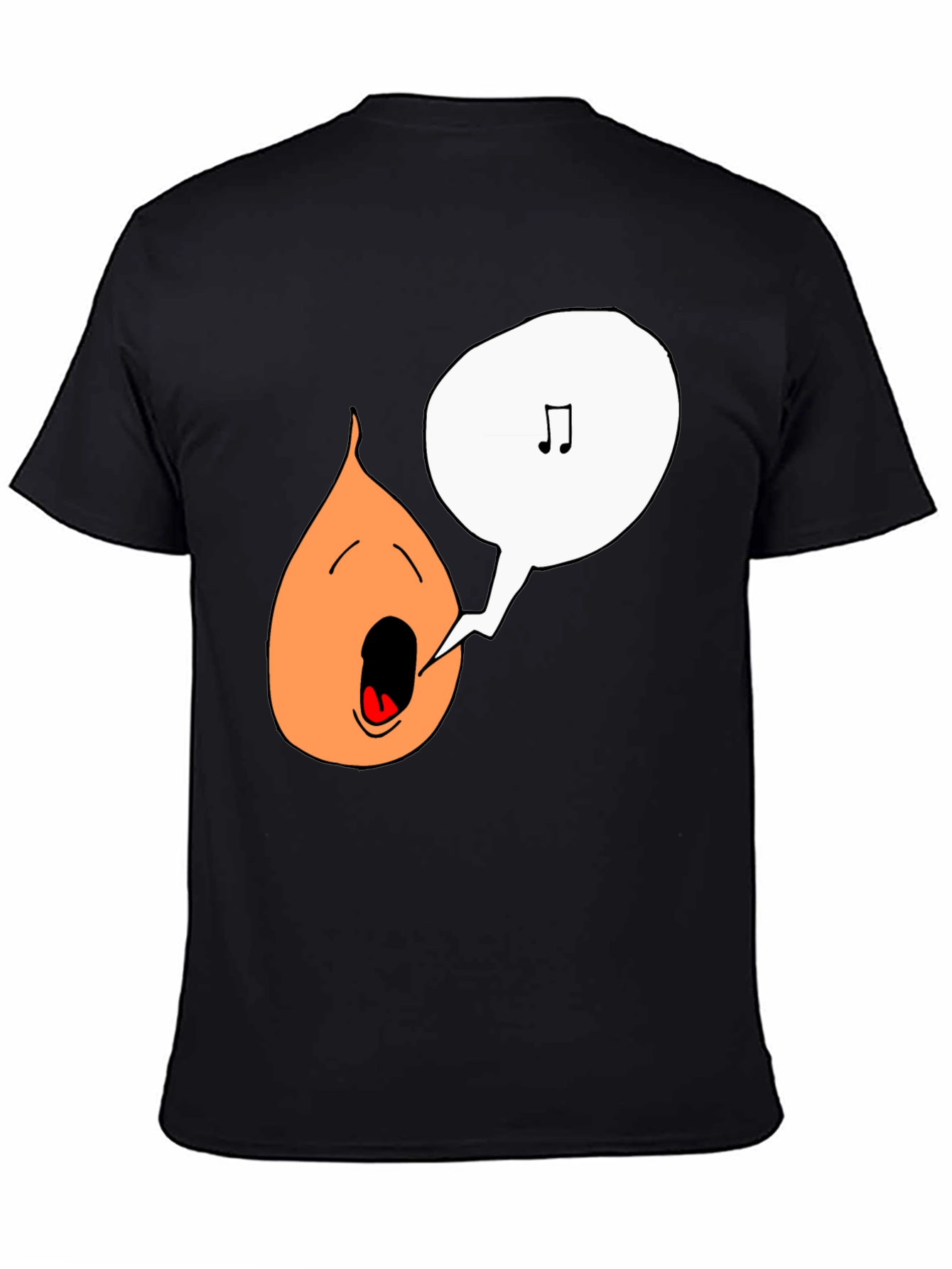 Singing Onion Graphic Tee - Black Cotton T-Shirt