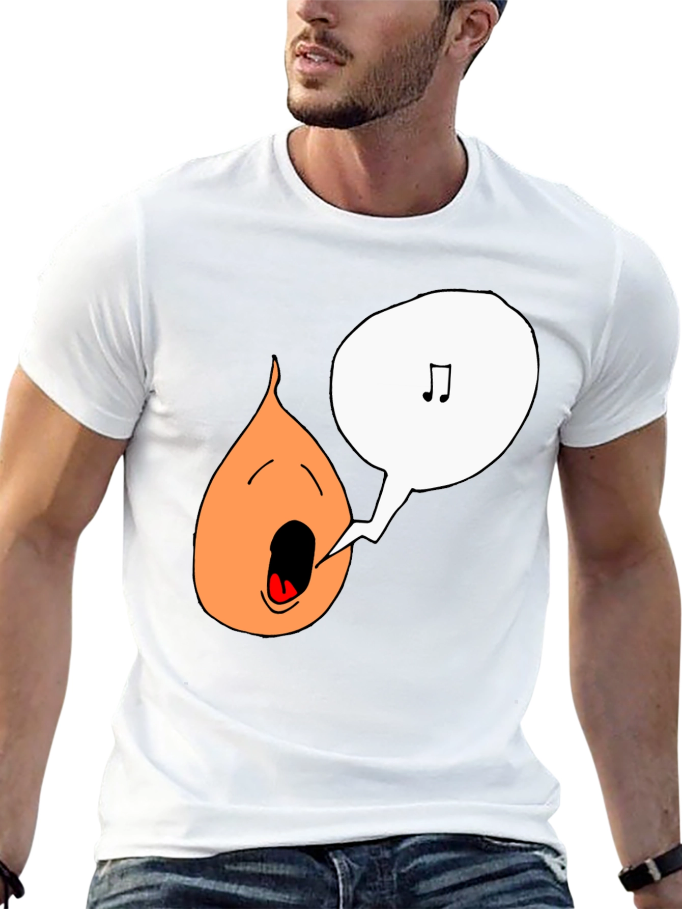 Singing Onion Graphic Tee - Black Cotton T-Shirt
