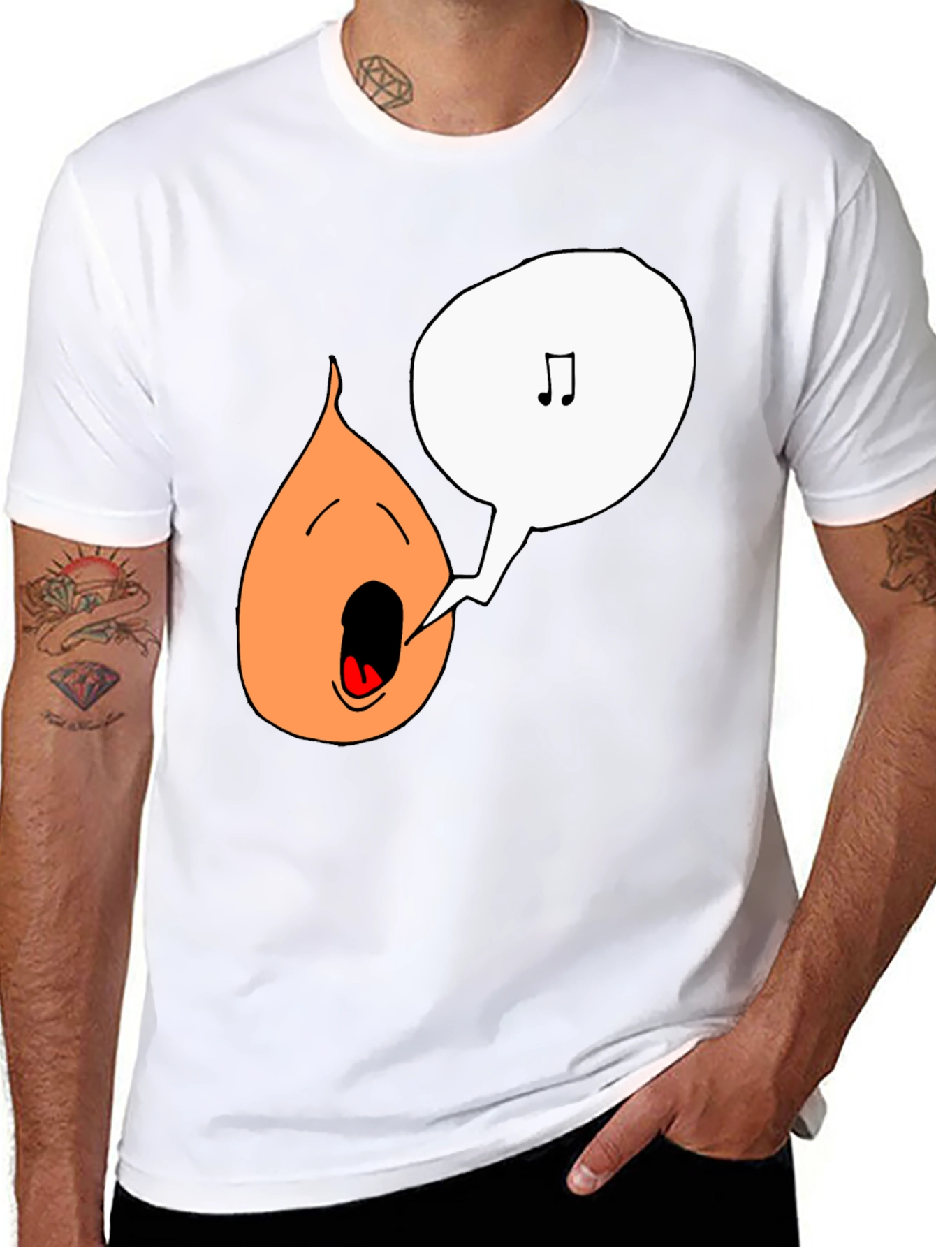 Singing Onion Graphic Tee - Black Cotton T-Shirt