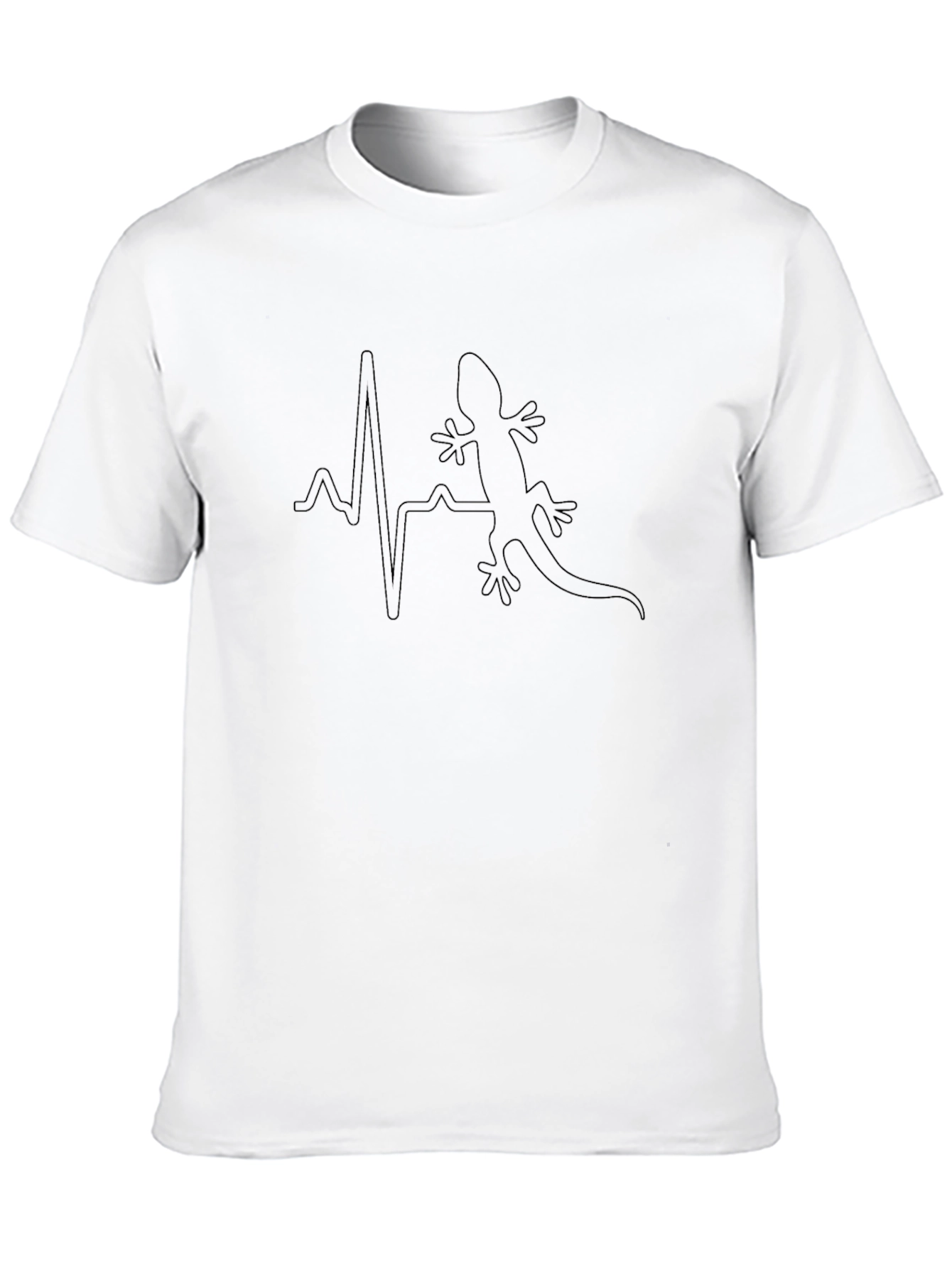 Lizard Heartbeat T-Shirt - Mens Black Graphic Tee