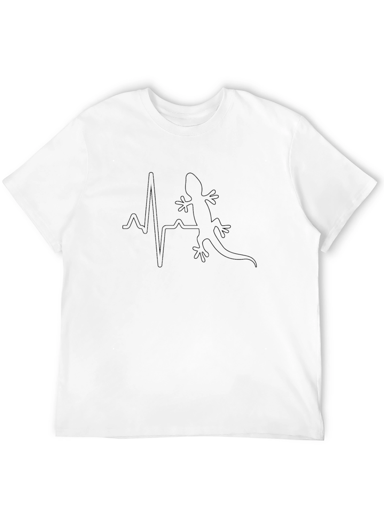 Lizard Heartbeat T-Shirt - Mens Black Graphic Tee