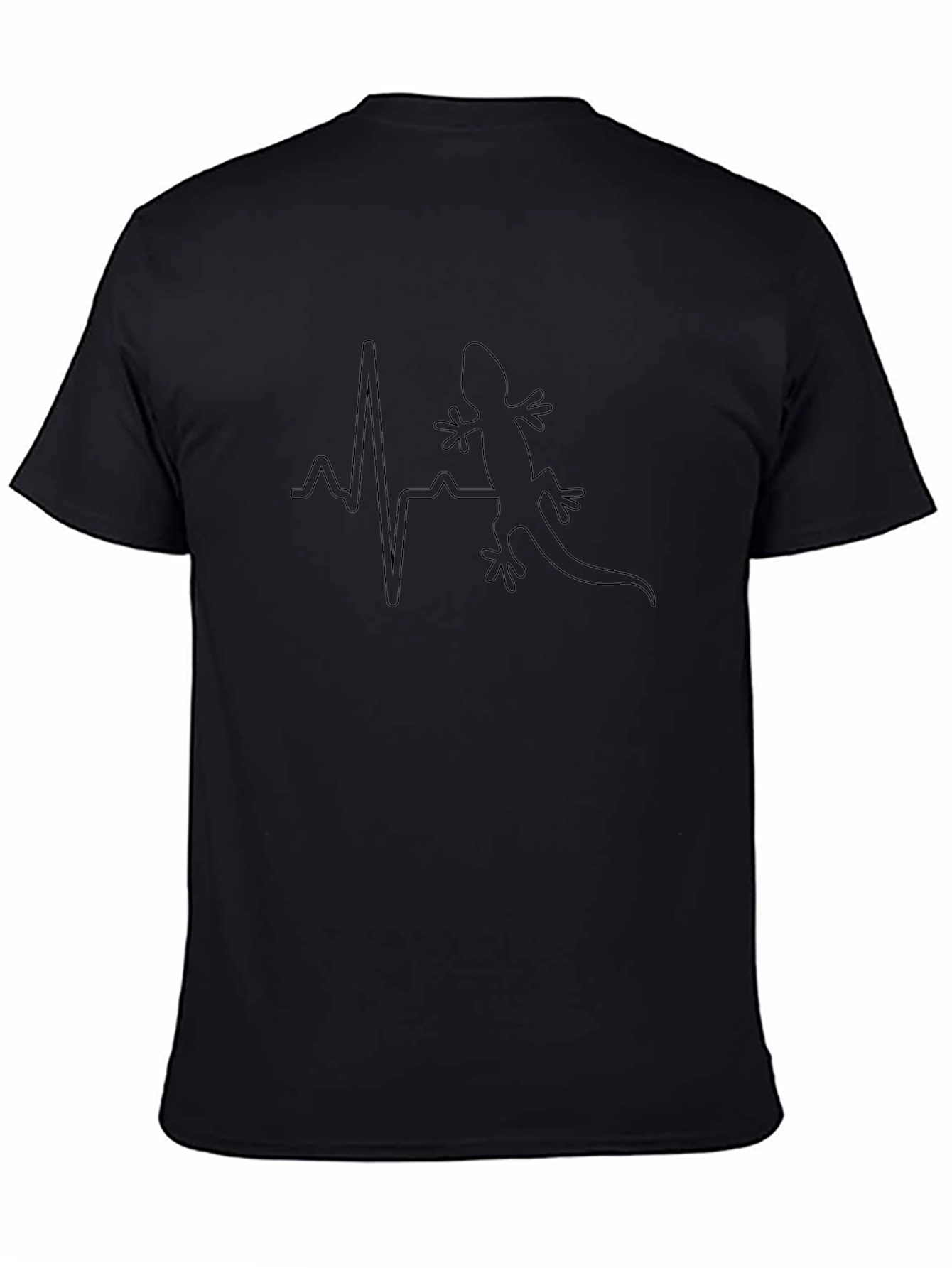 Lizard Heartbeat T-Shirt - Mens Black Graphic Tee