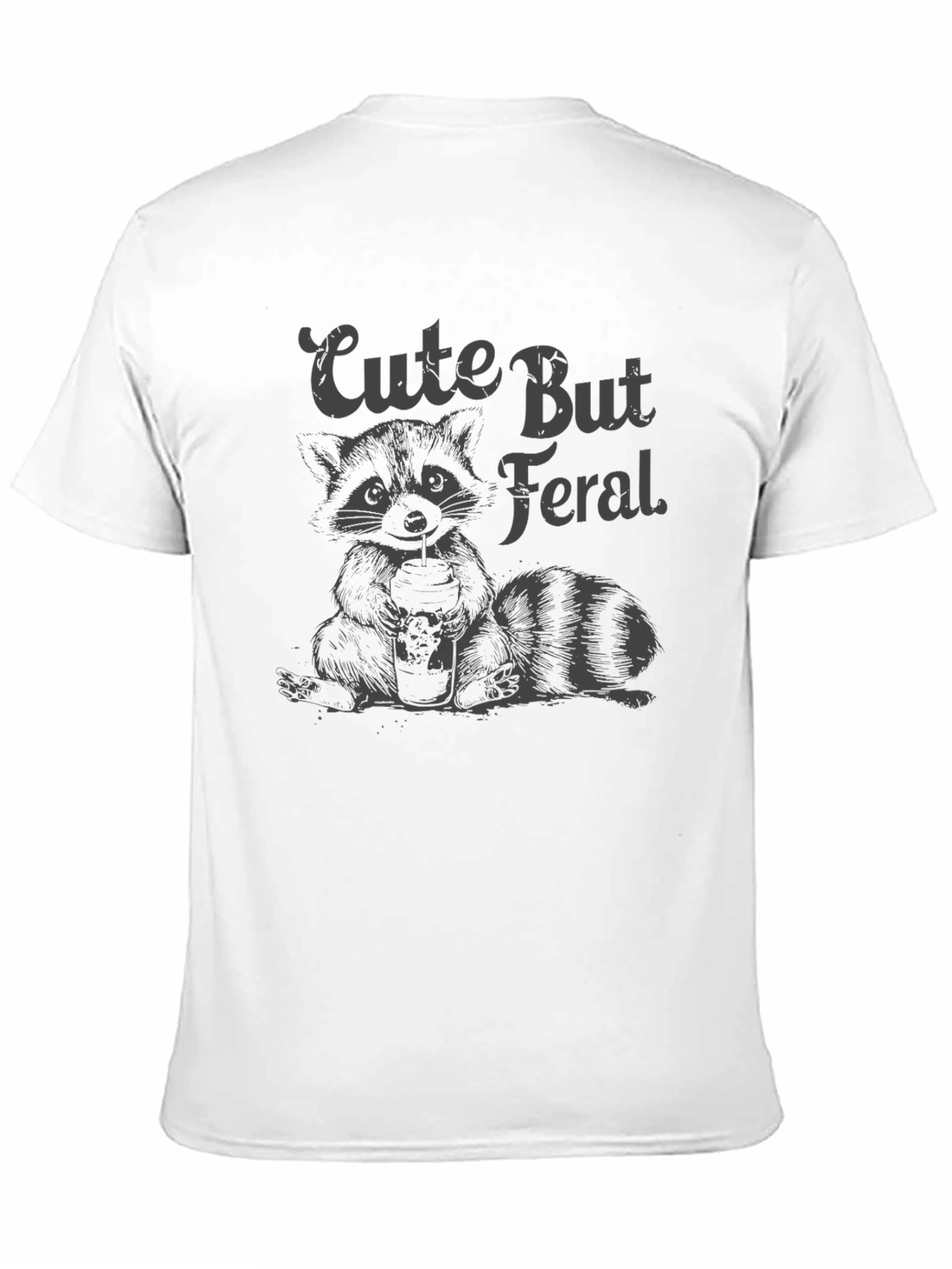 Cute But Feral Raccoon Graphic T-Shirt