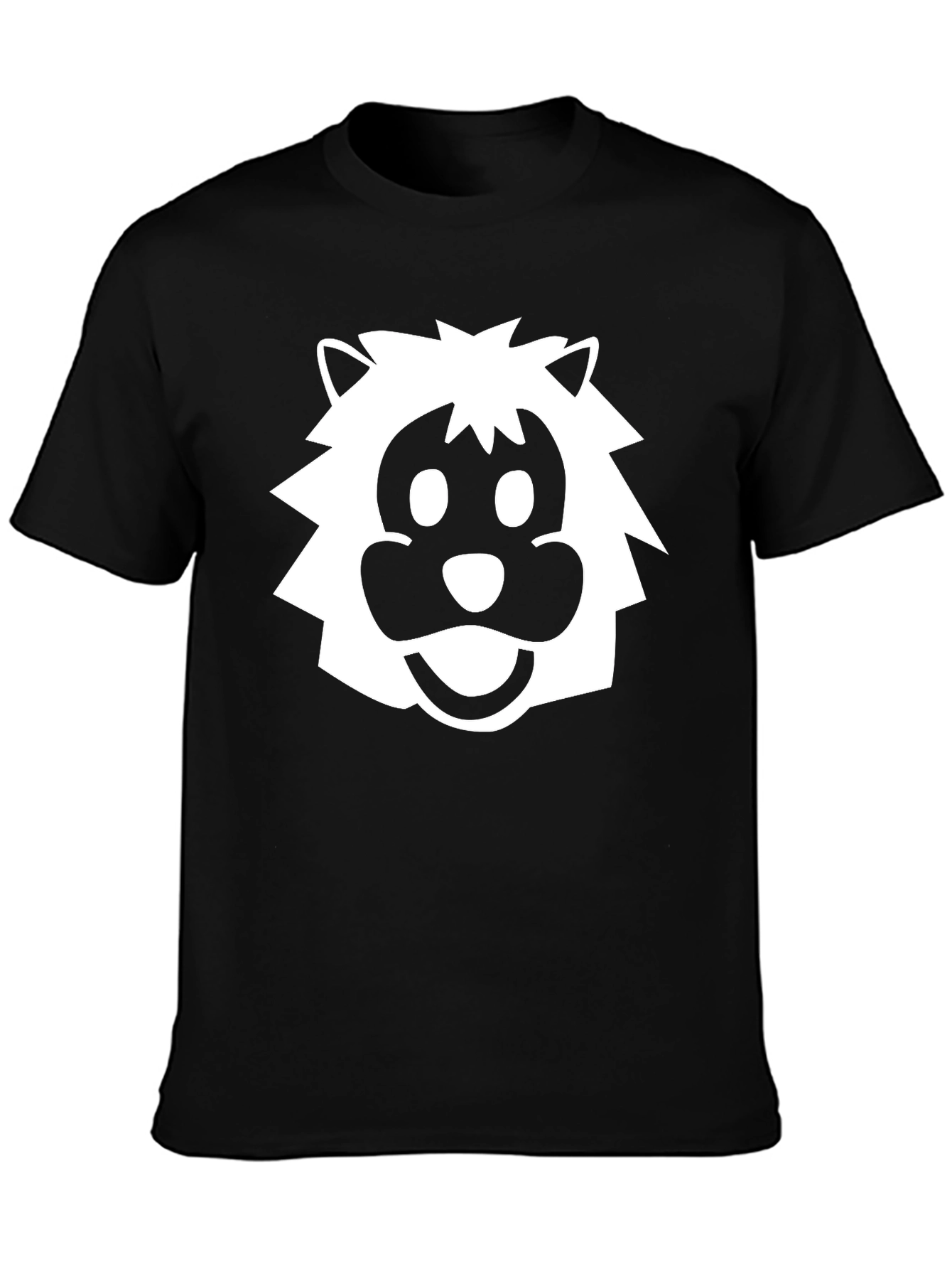 Lion Graphic Tee - Black Cotton T-Shirt
