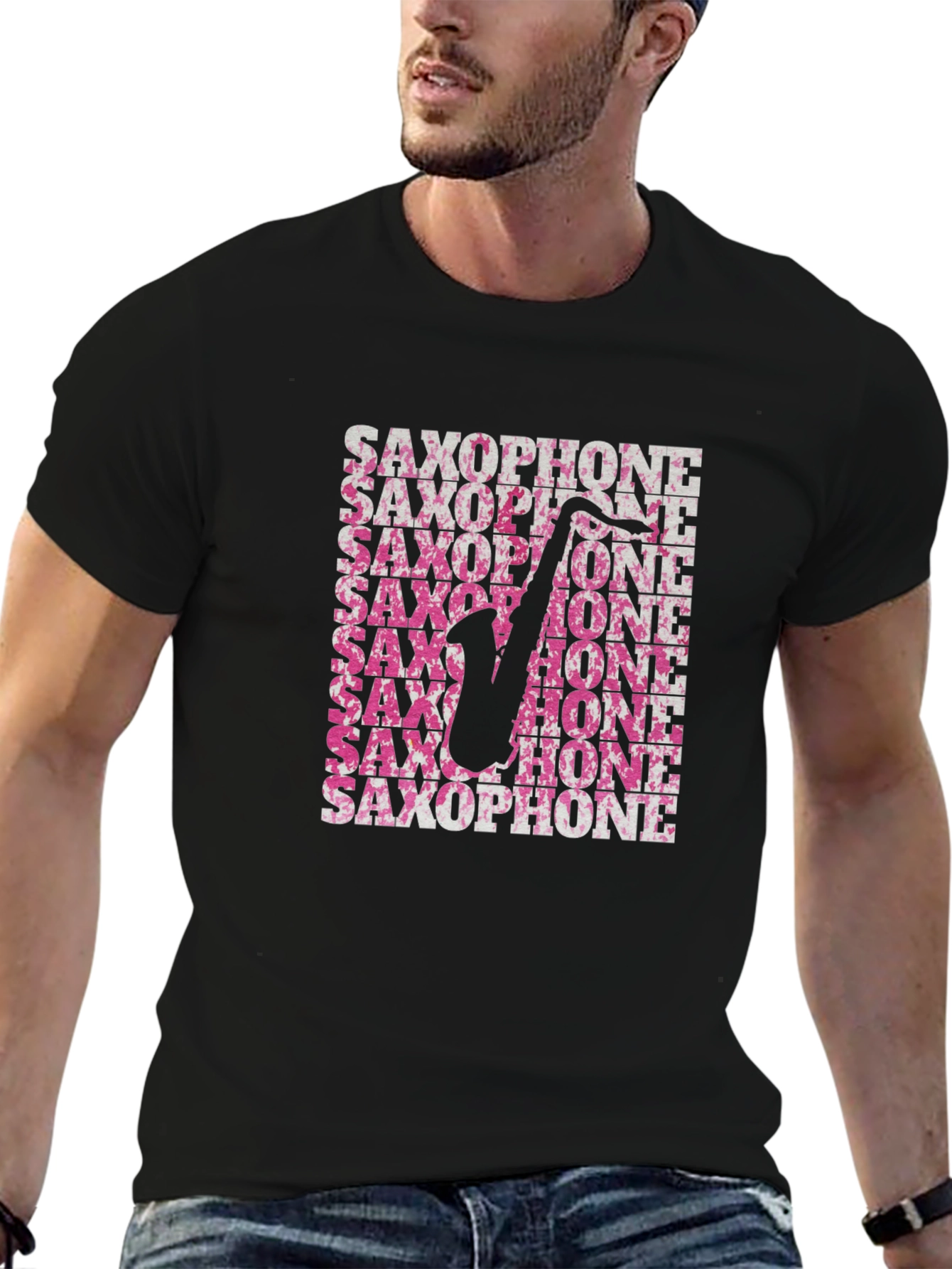 Saxophone Graphic Tee - Mens Music Lover T-Shirt