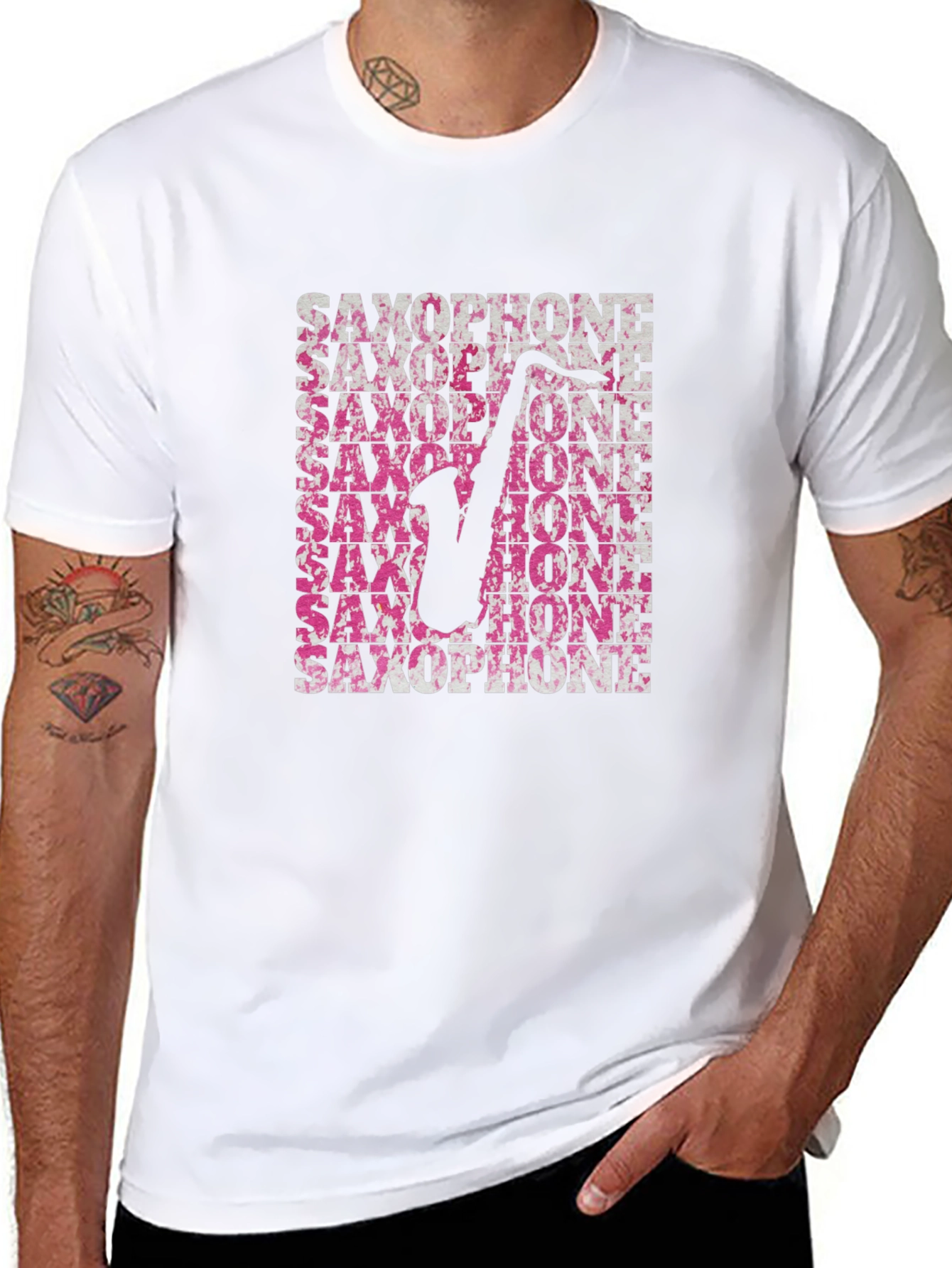Saxophone Graphic Tee - Mens Music Lover T-Shirt
