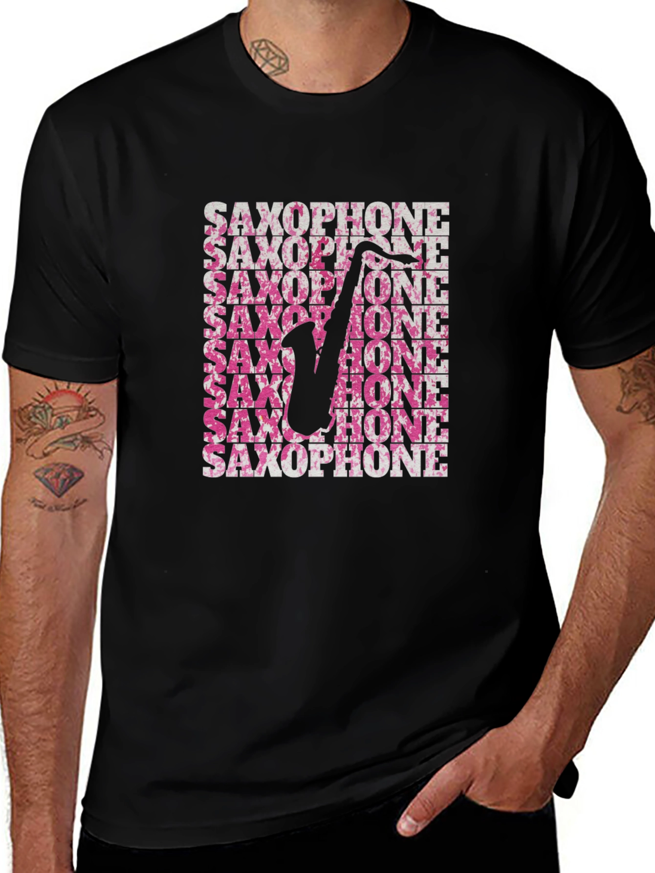 Saxophone Graphic Tee - Mens Music Lover T-Shirt