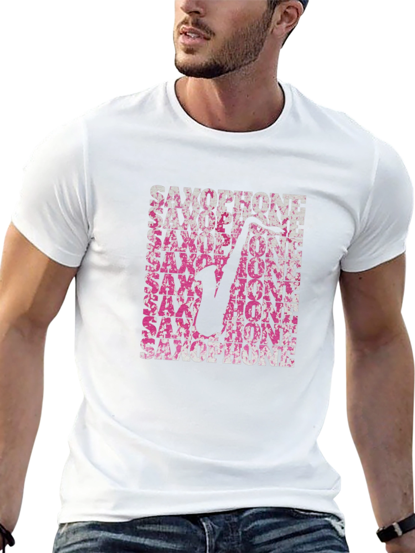 Saxophone Graphic Tee - Mens Music Lover T-Shirt