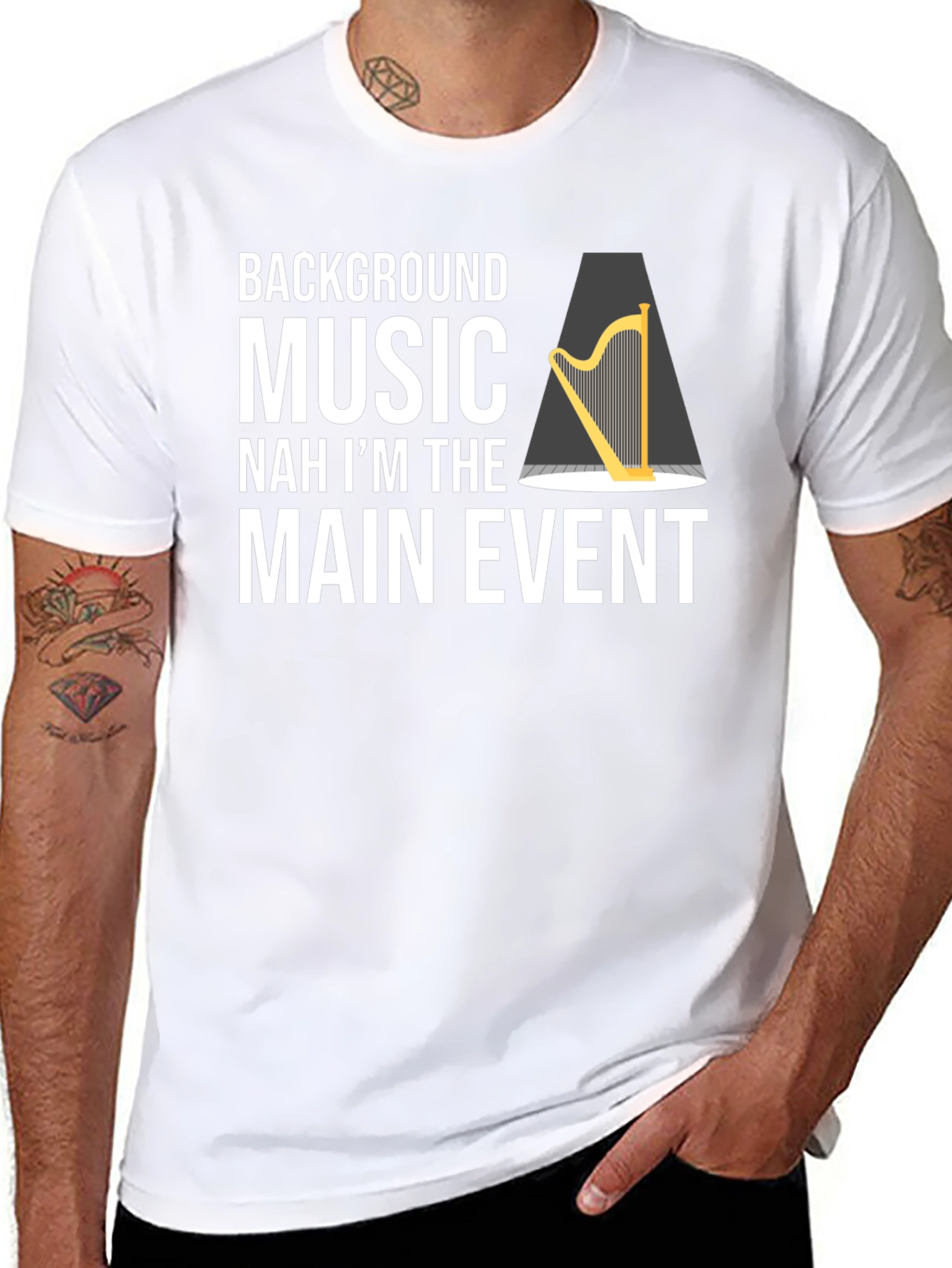Funny Harpist T-Shirt - Main Event Music Tee