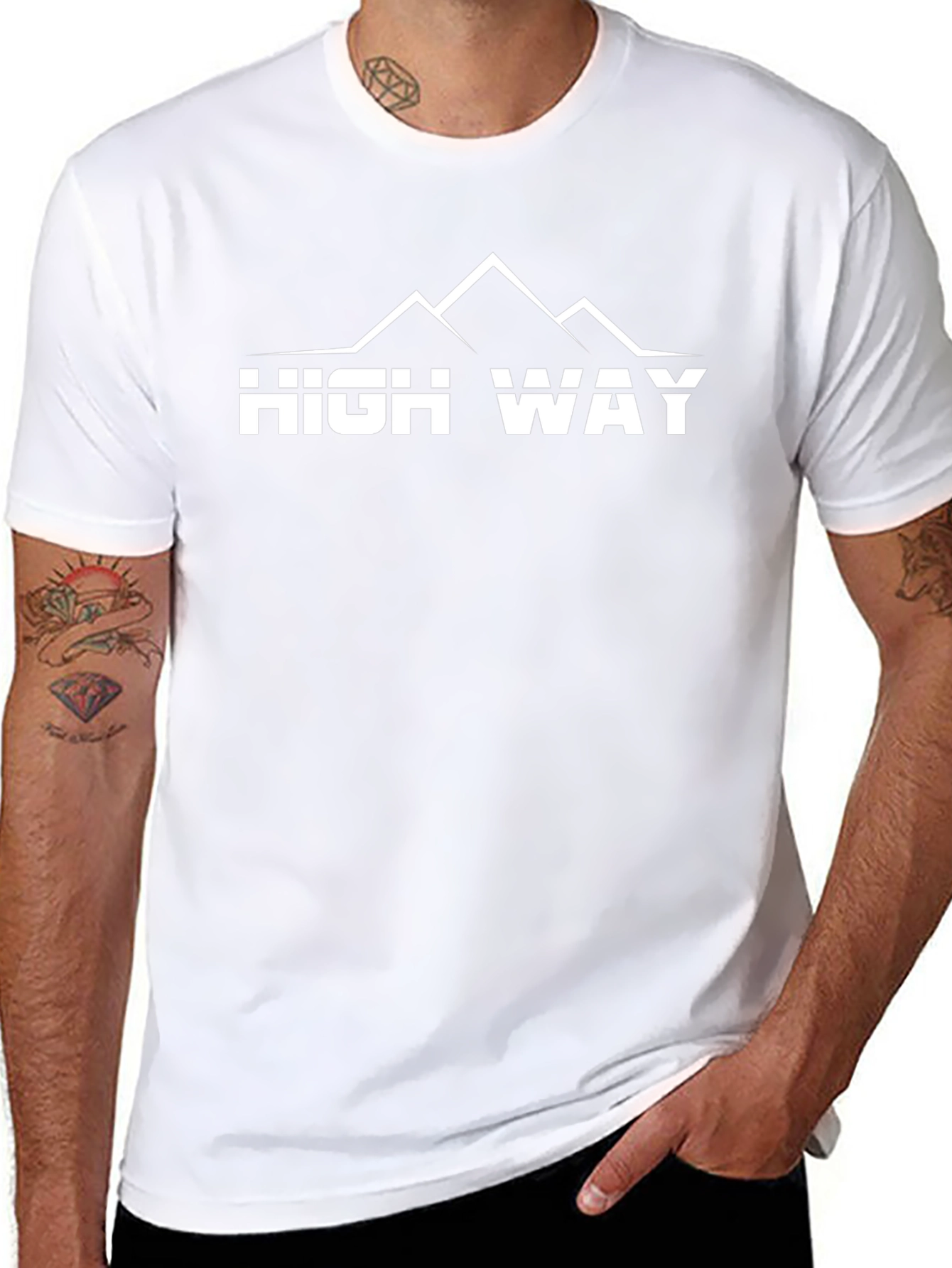 High Way Mountain Graphic T-Shirt - Black
