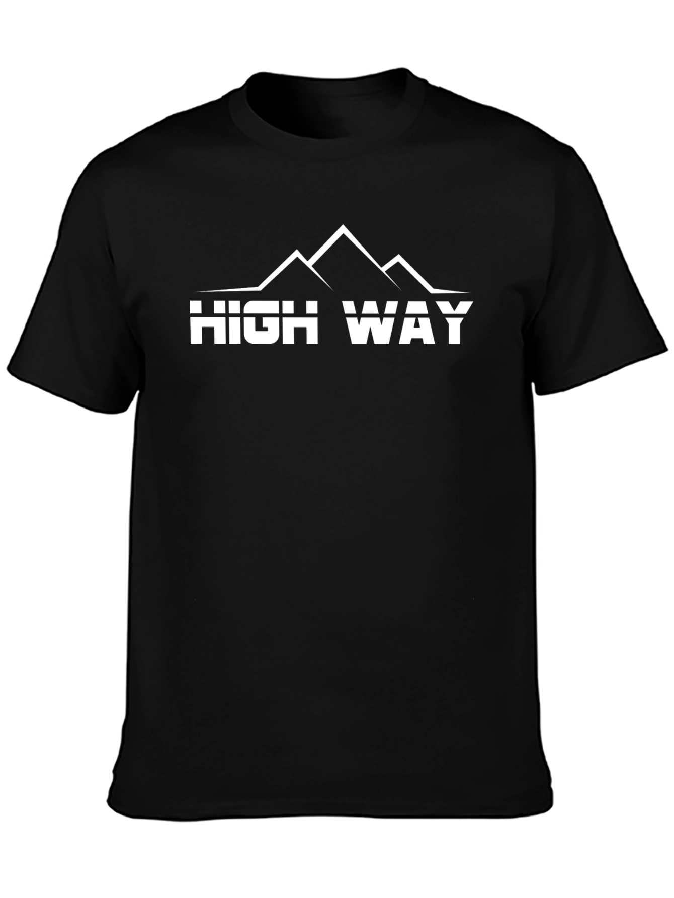 High Way Mountain Graphic T-Shirt - Black