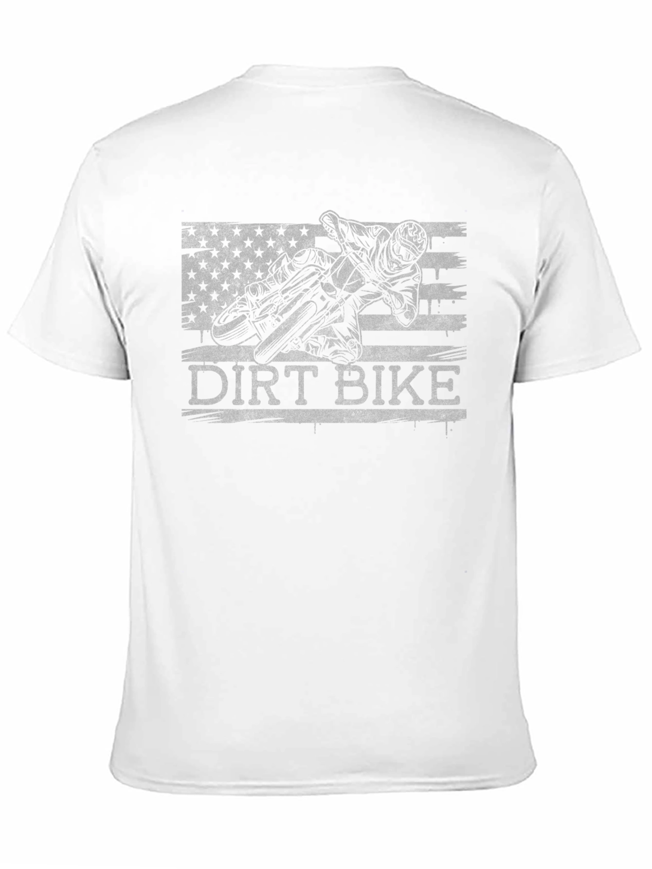 Dirt Bike American Flag Graphic T-Shirt