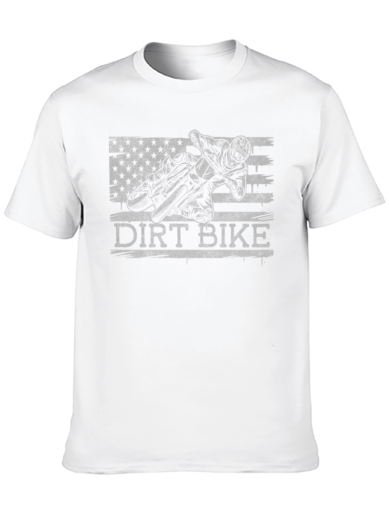 Dirt Bike American Flag Graphic T-Shirt