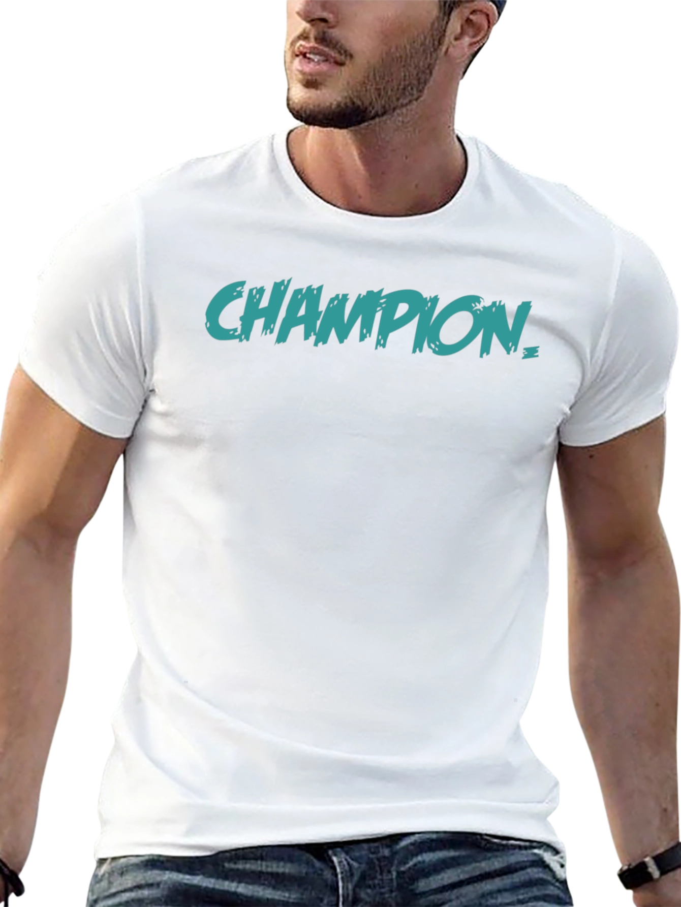 Champion Graphic Tee - Mens Black Cotton T-Shirt