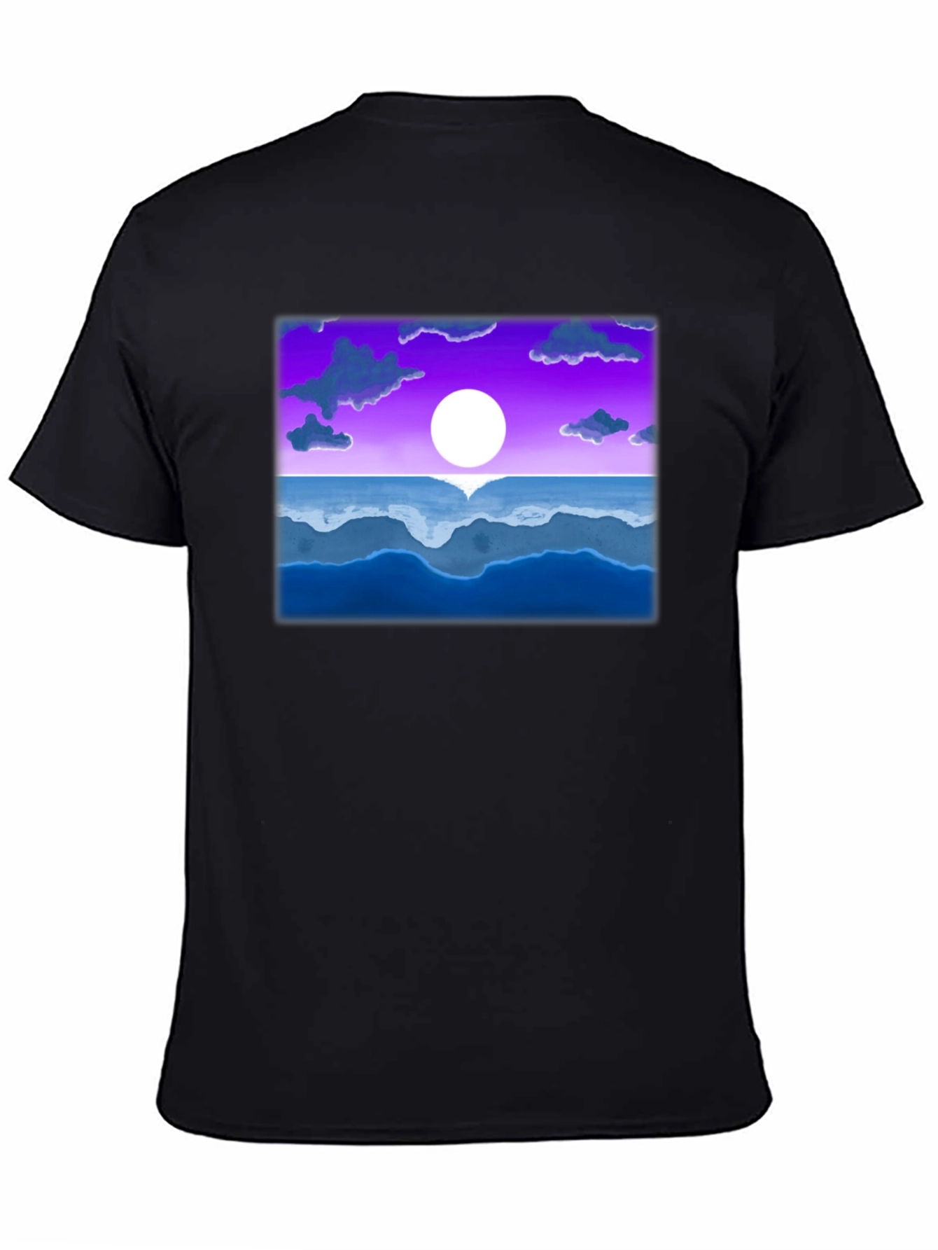 Sunset Ocean Graphic Tee - Black