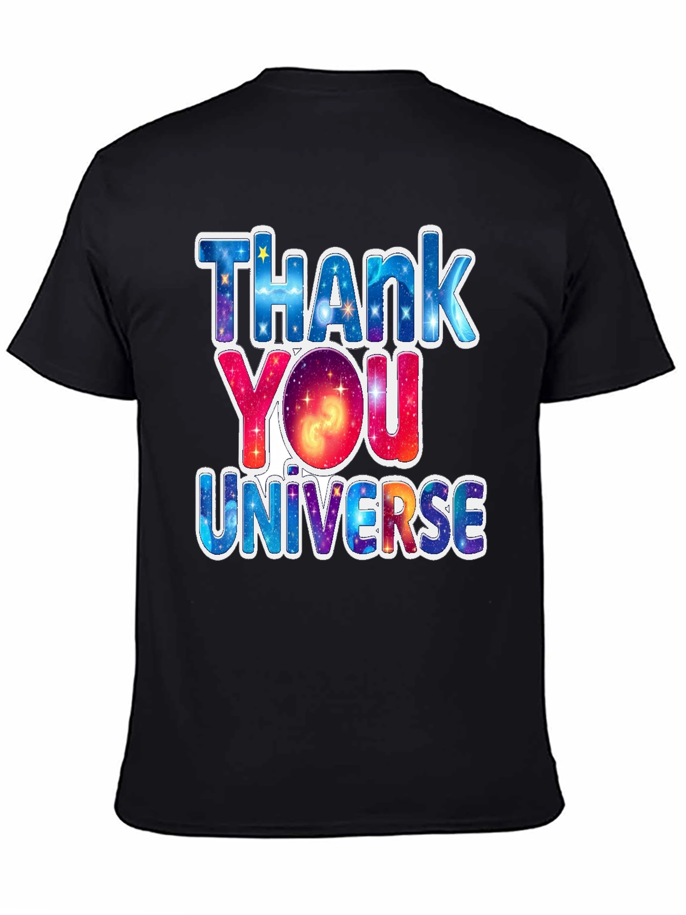 Thank You Universe Graphic Tee - Black Cotton T-Shirt