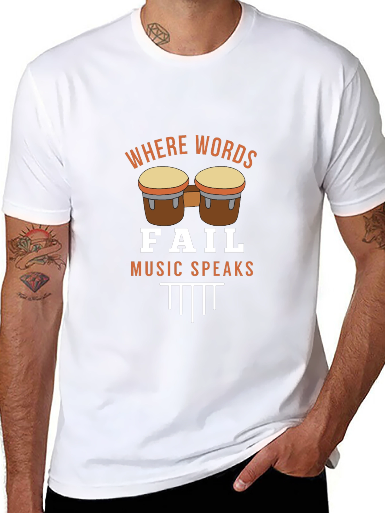 Where Words Fail Music Speaks Graphic T-Shirt